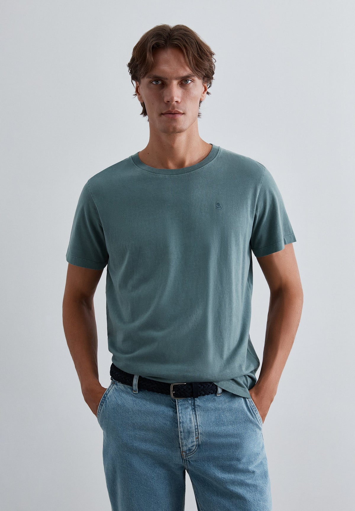 T-SHIRT SKULL BRODÉ TON SUR TON