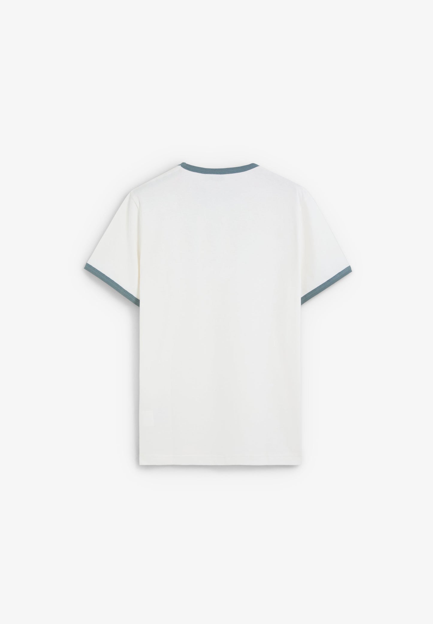T-SHIRT MIT PATENTBÜNDCHEN UND FARBLICH ABGESETZTEM PRINT