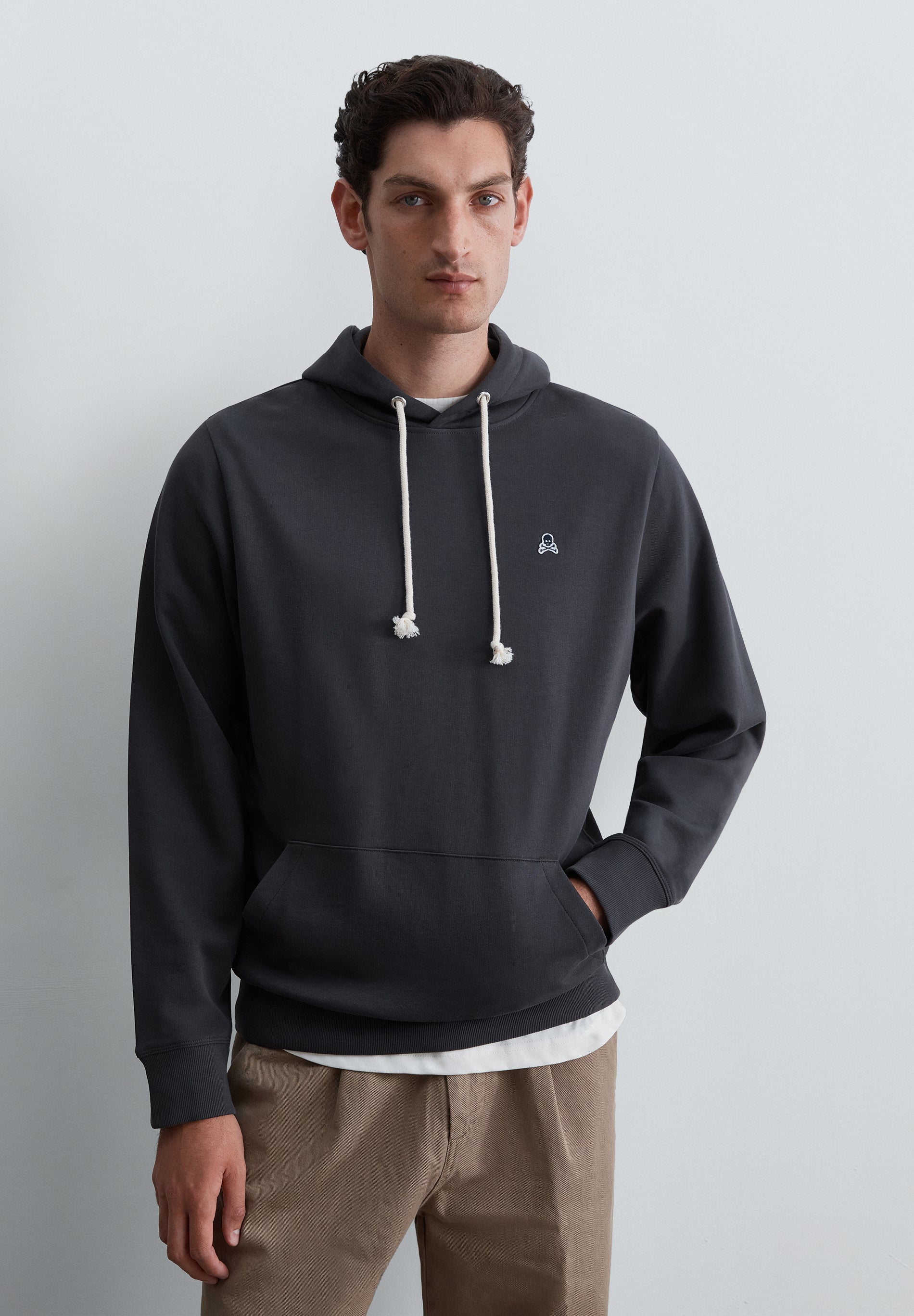 HOODIE IM WASHED-LOOK