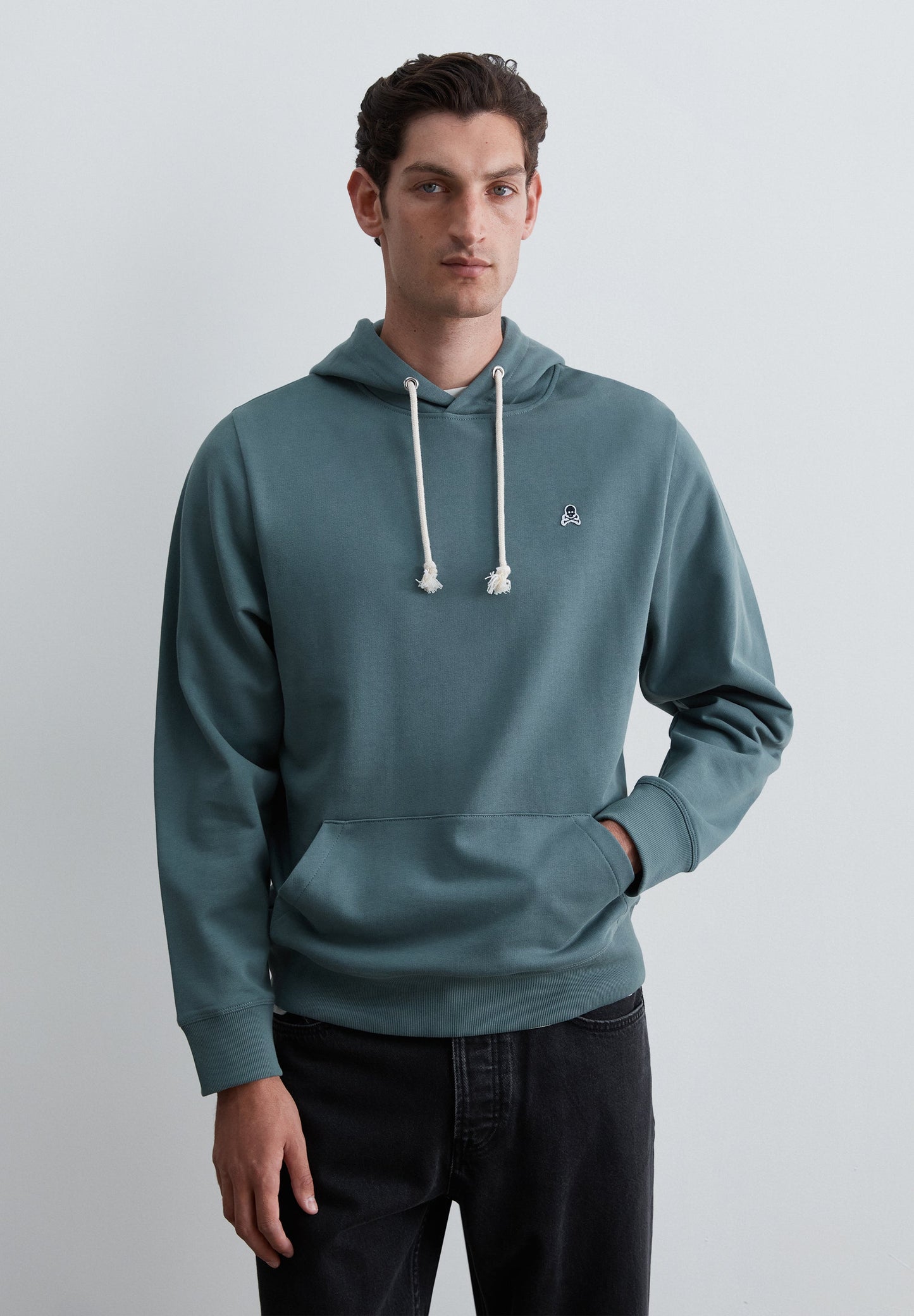 HOODIE IM WASHED-LOOK