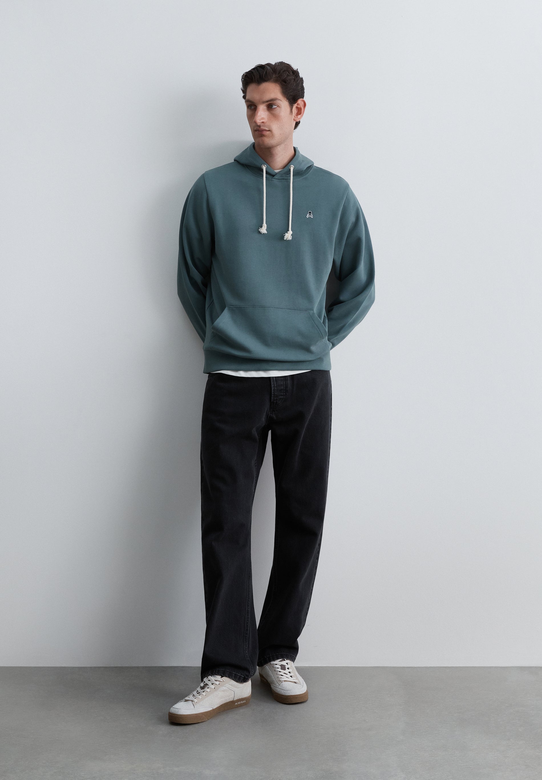 HOODIE IM WASHED-LOOK