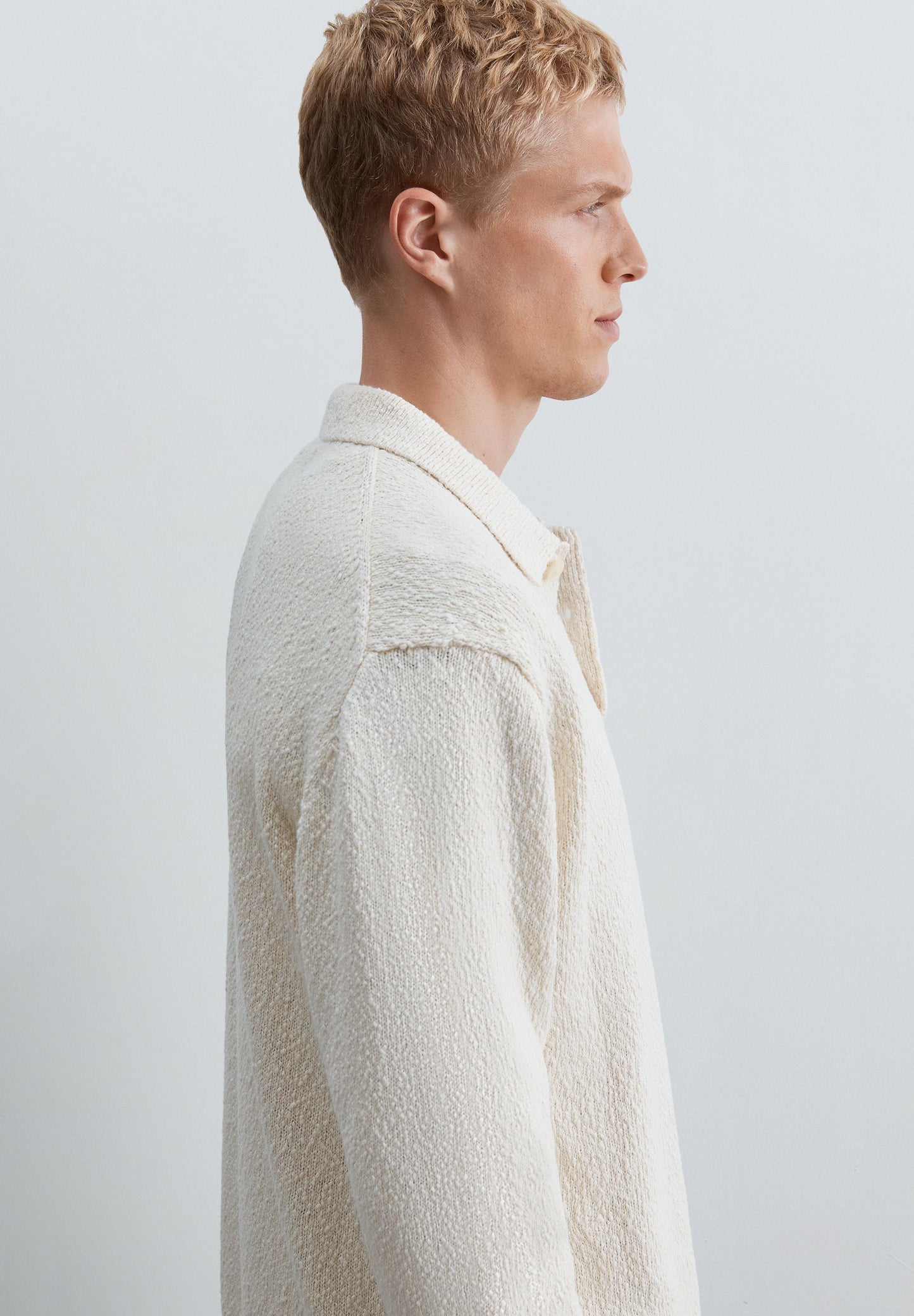 PULL POLO EN MAILLE BOUCLETTE