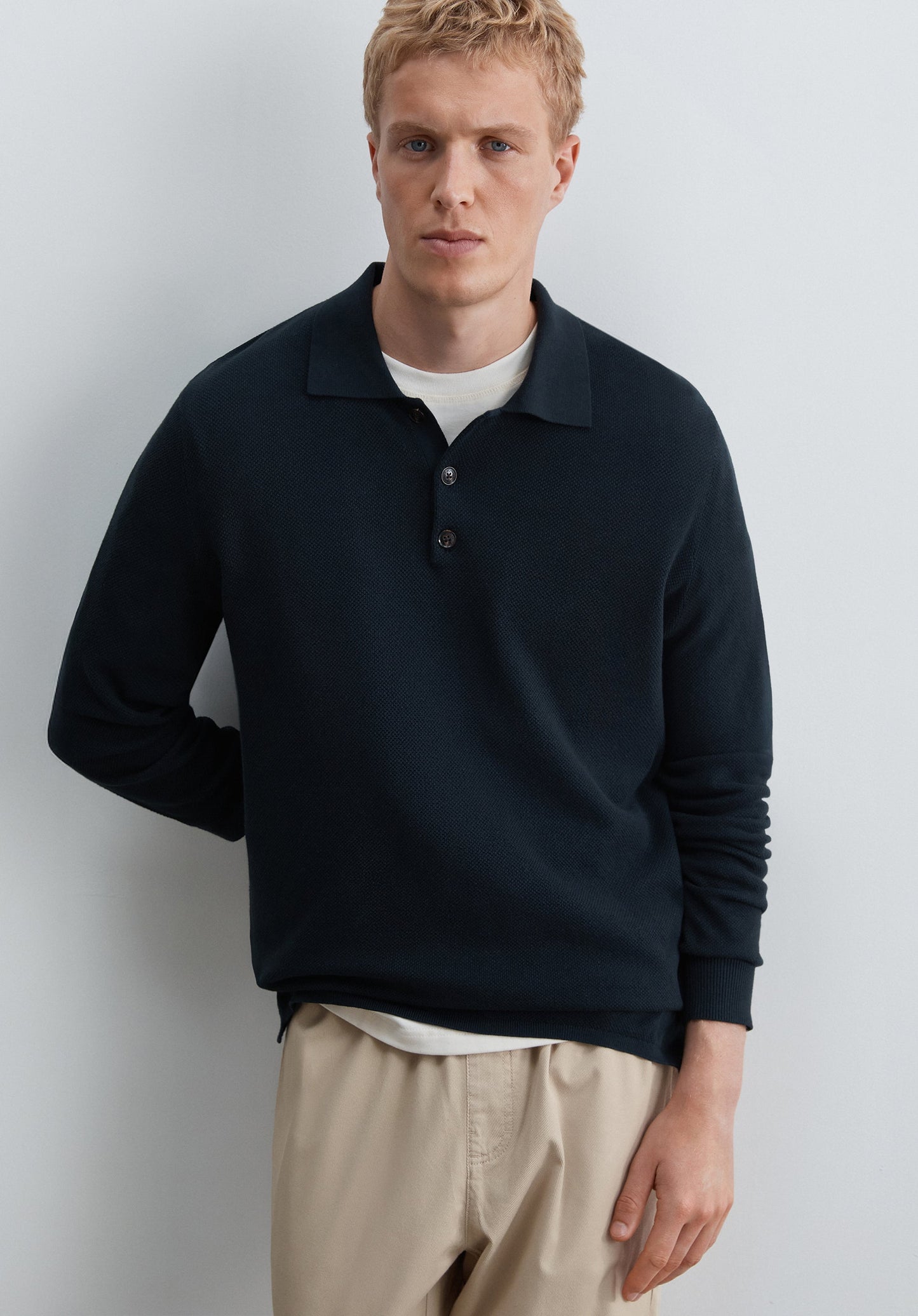 STRICKPULLOVER MIT POLOKRAGEN