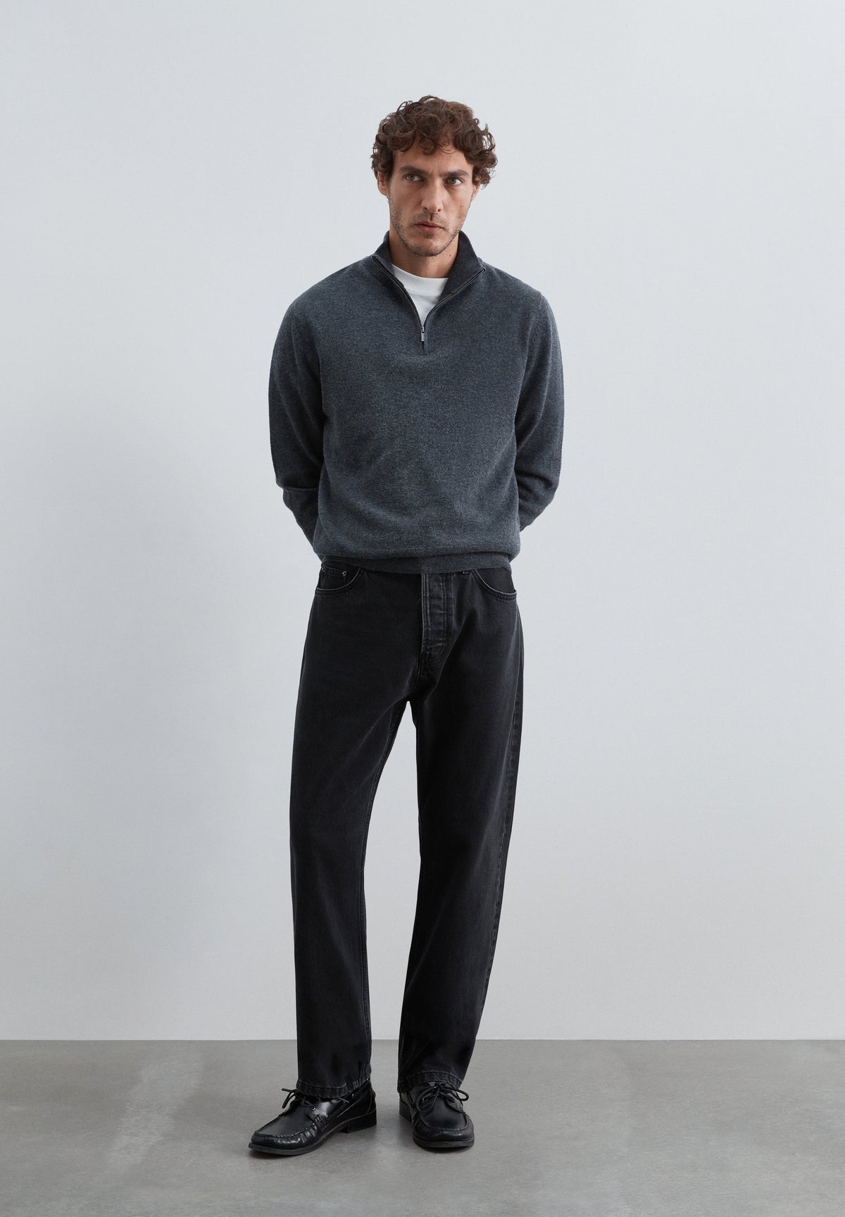 HALF-ZIP WOOL SWEATER