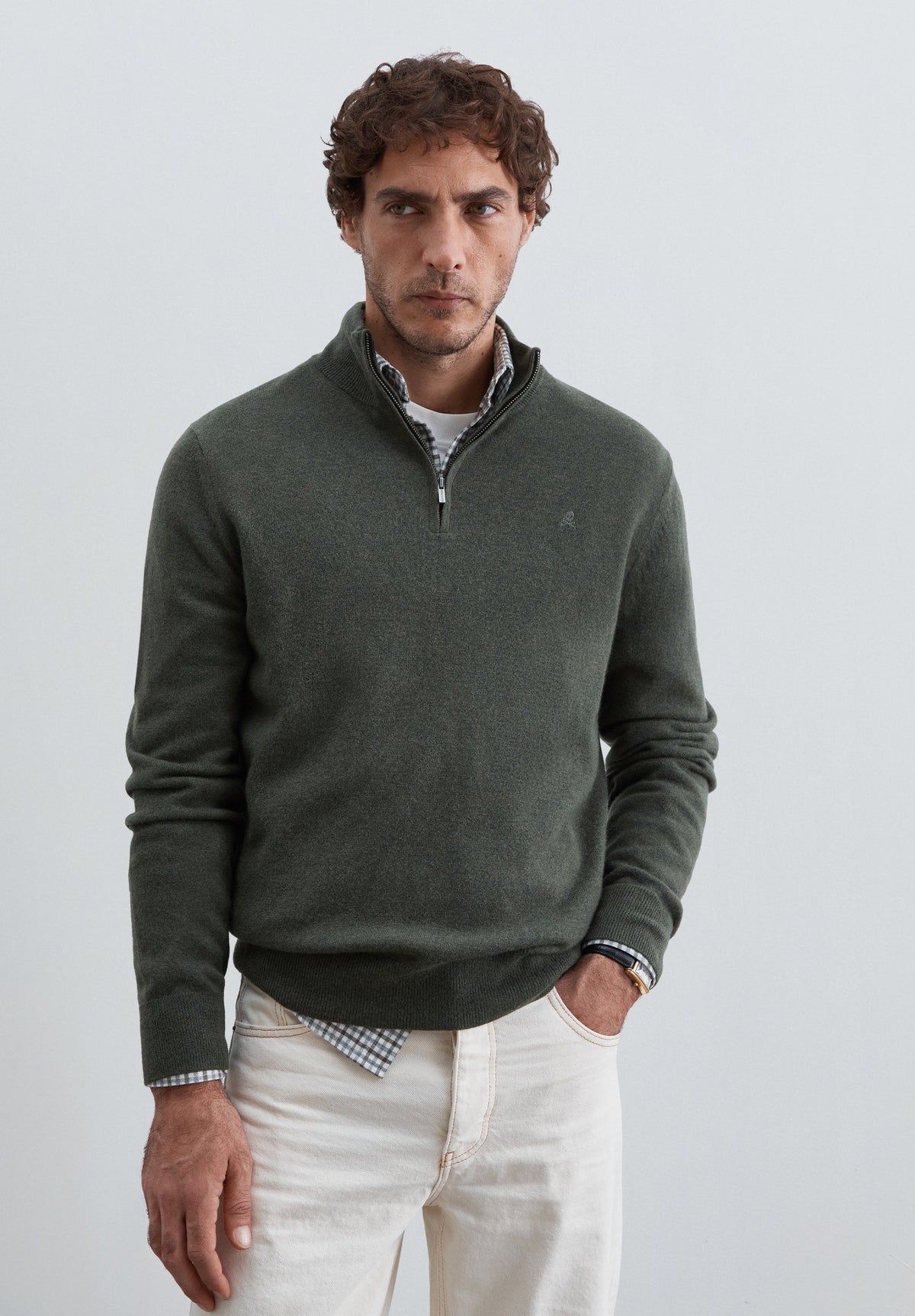 HALF-ZIP WOOL SWEATER