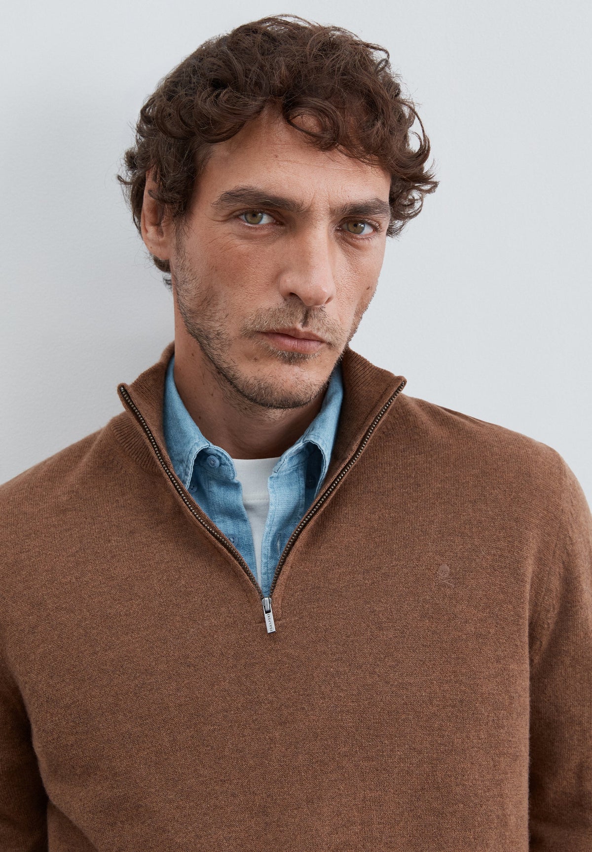 HALF-ZIP WOOL SWEATER