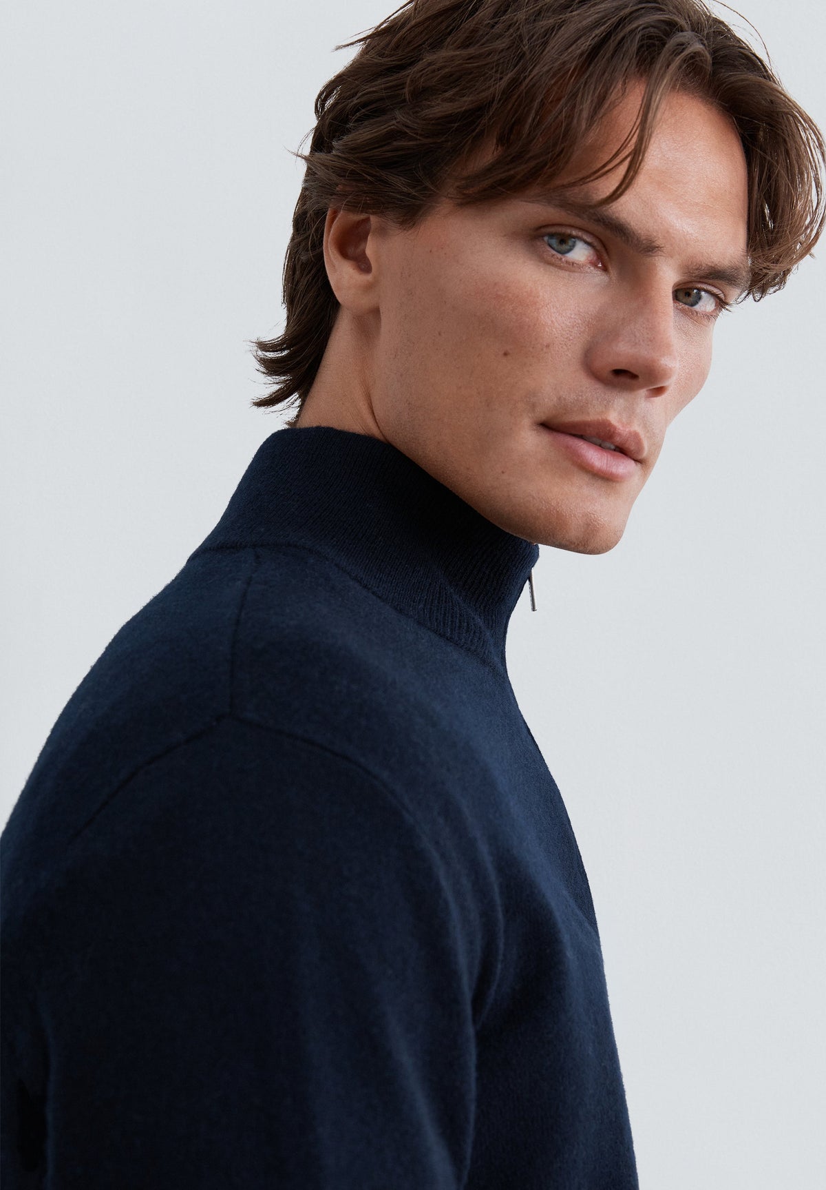 HALF-ZIP WOOL SWEATER