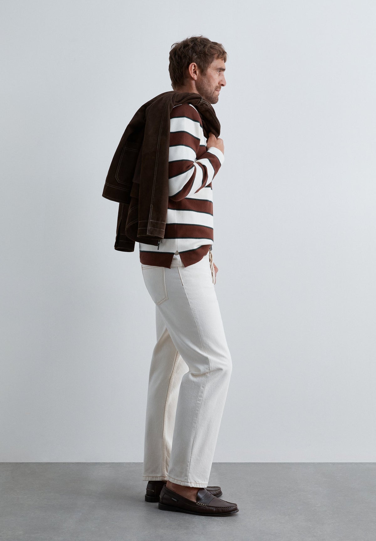 PULLOVER MIT POLOKRAGEN UND STREIFEN