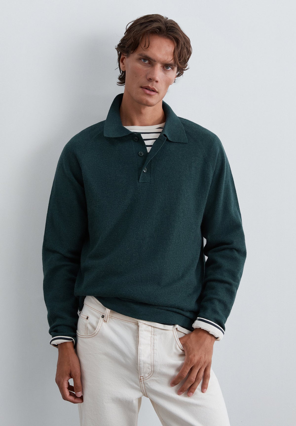 MAGLIA IN LANA MERINO COLLETTO A POLO