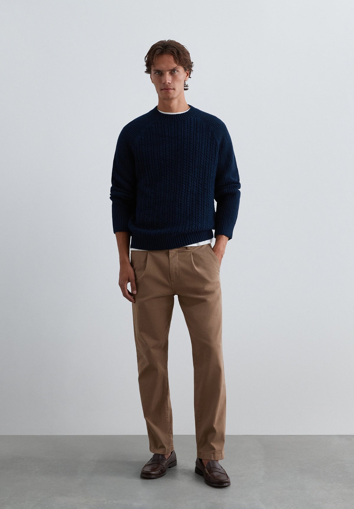 RELAXED CHINO TROUSERS WITH DARTS