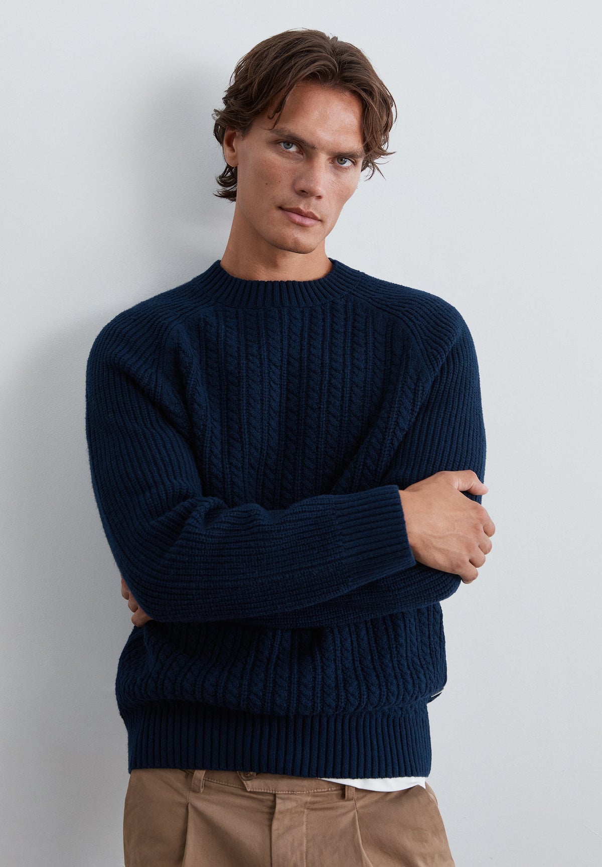 GEFLOCHTENER STRICKPULLOVER