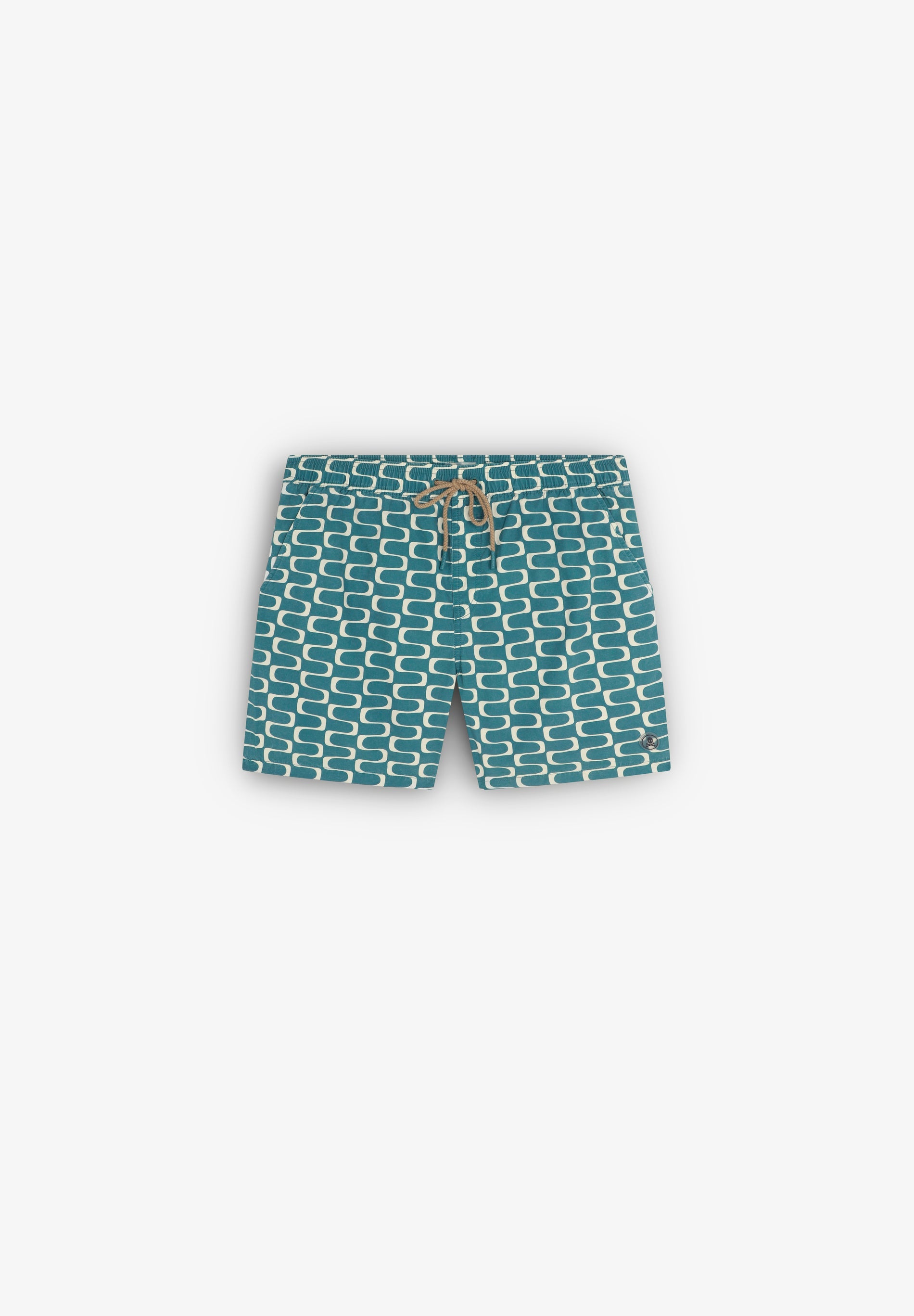WAVED PRINT SWIMMING TRUNKS