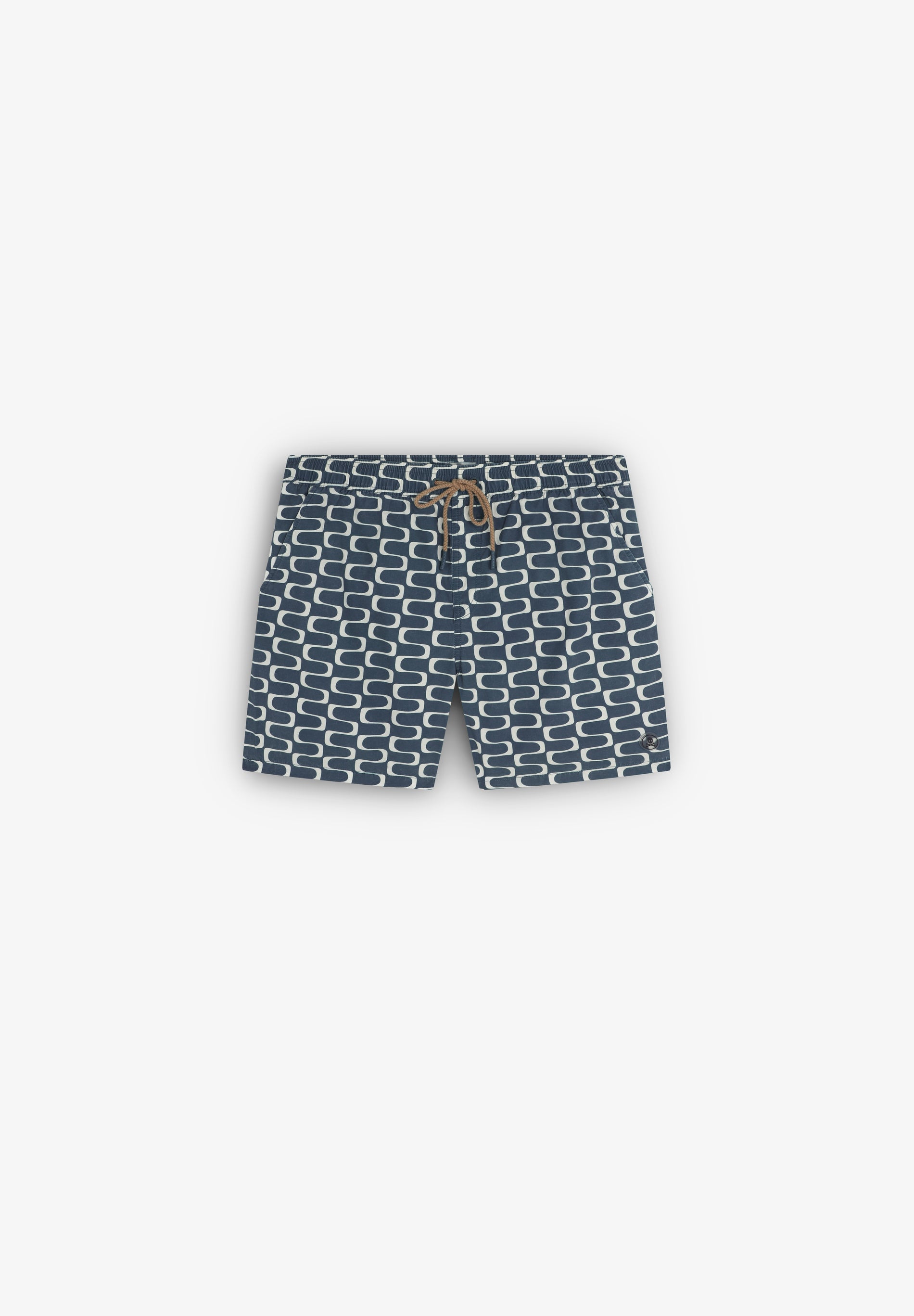 WAVED PRINT SWIMMING TRUNKS