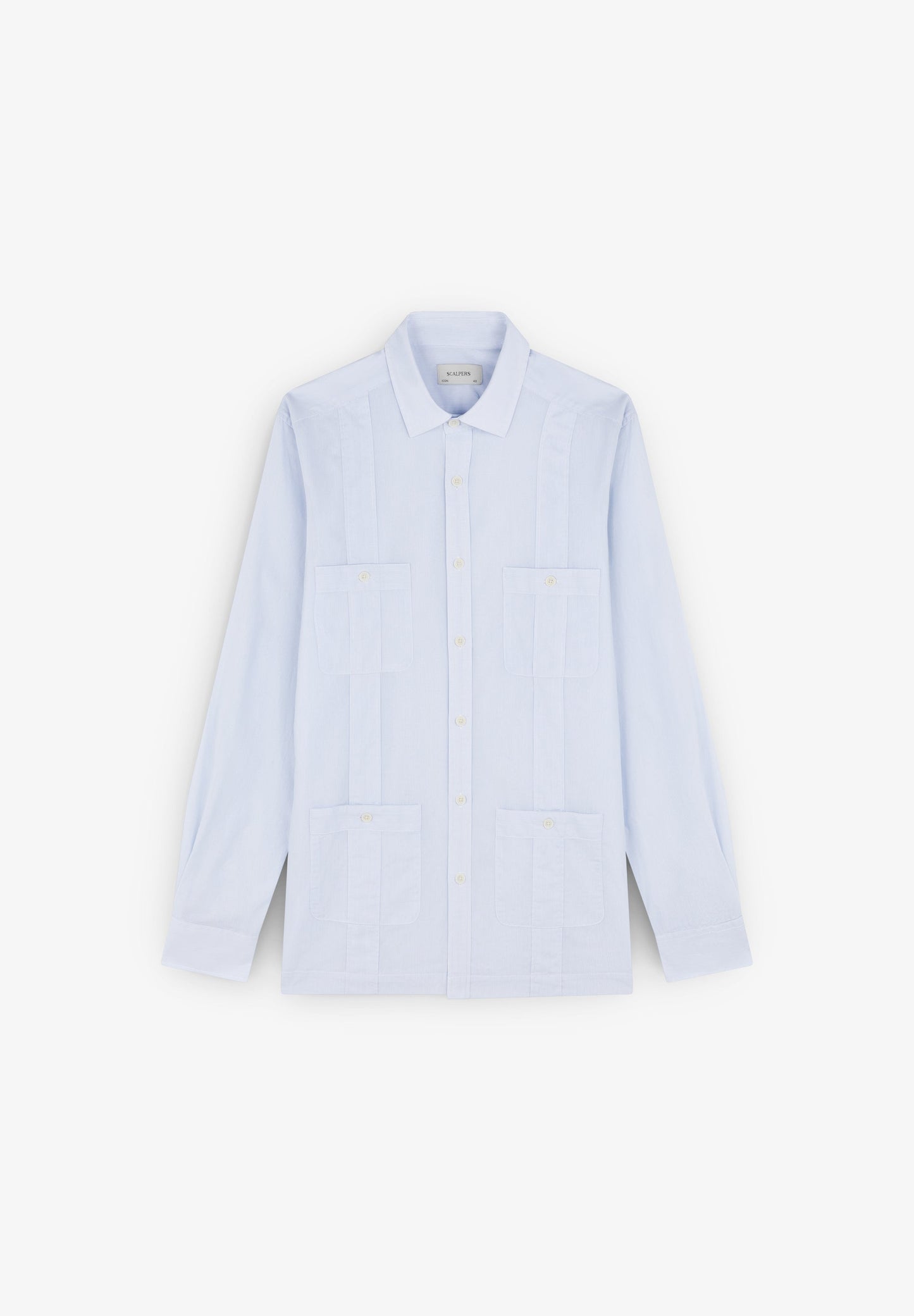LINEN SAFARI SHIRT WITH POCKETS