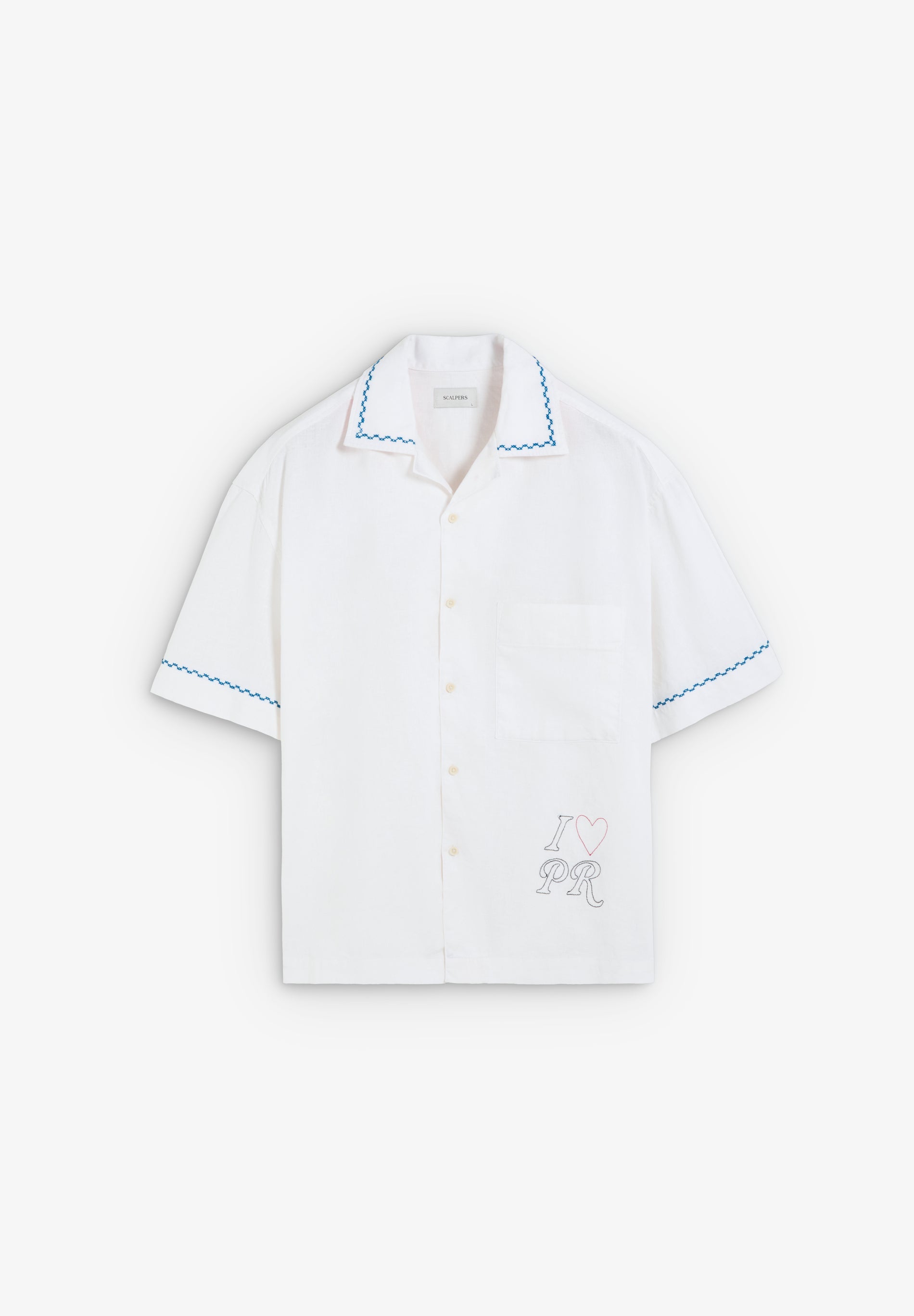 COTTON AND LINEN SHIRT WITH EMBROIDERY