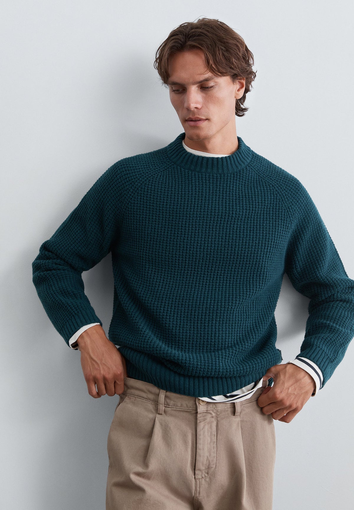 STRICKPULLOVER MIT WAFFELMUSTER