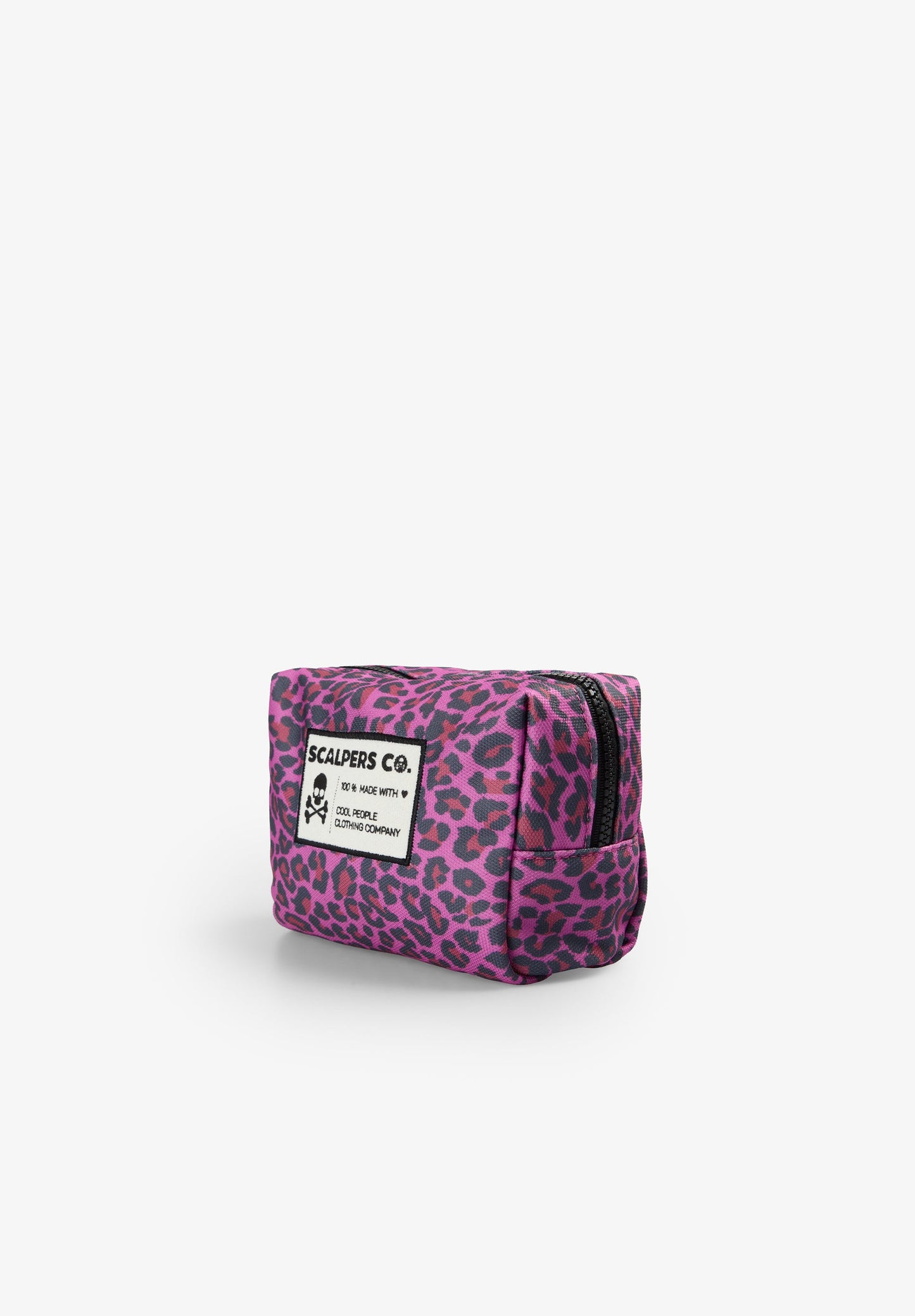ANIMAL PRINT TOILETRY BAG WITH FRONT PATCH