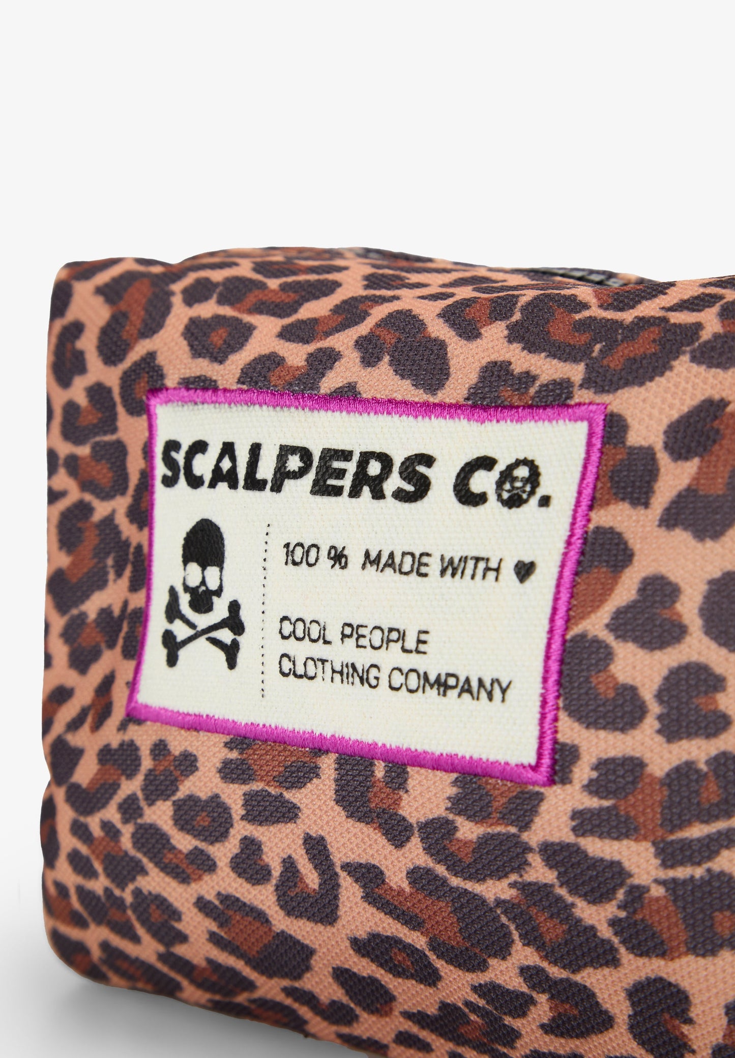 ANIMAL PRINT TOILETRY BAG WITH FRONT PATCH