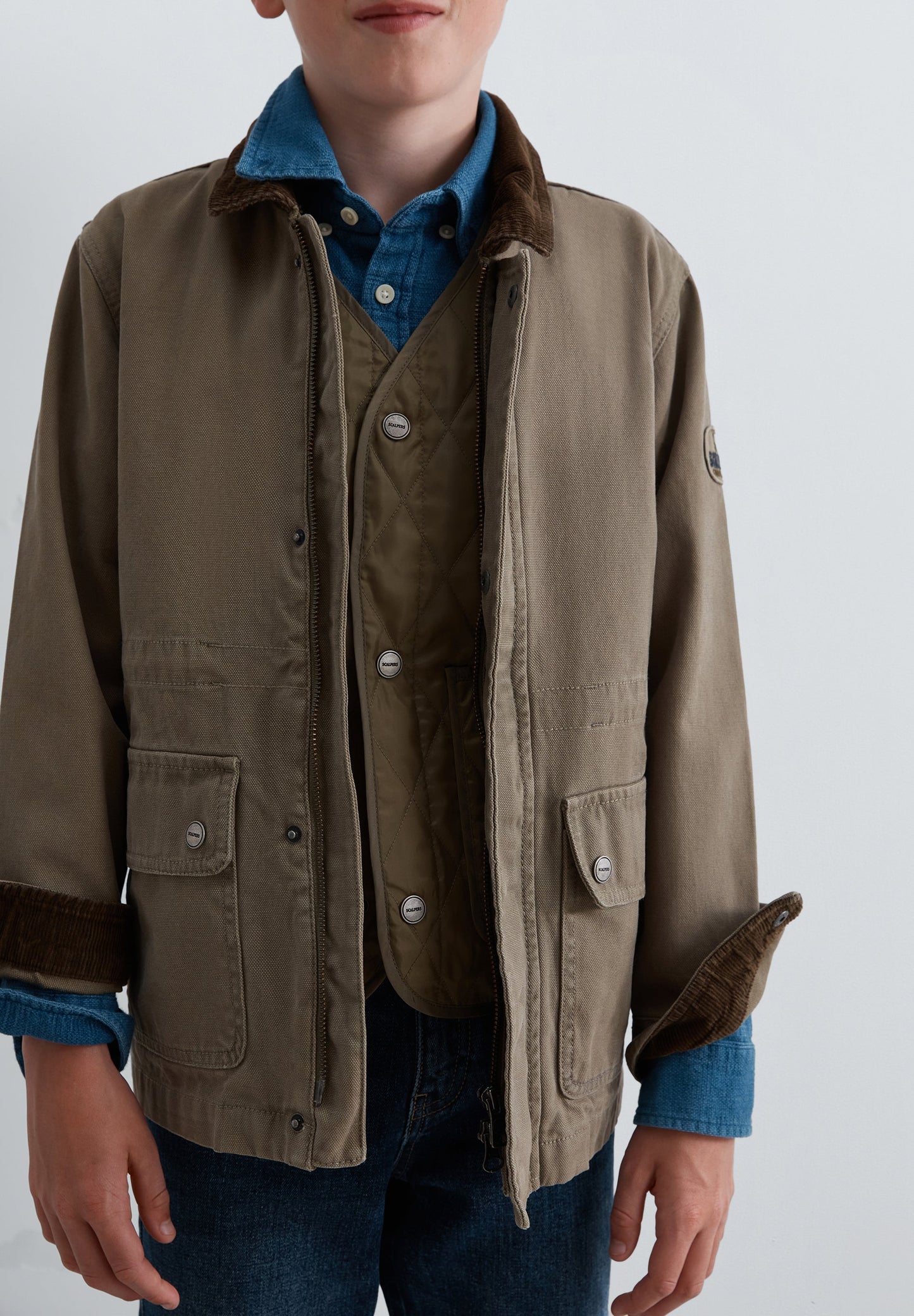 JACKET WITH POCKETS AND INNER WAISTCOAT