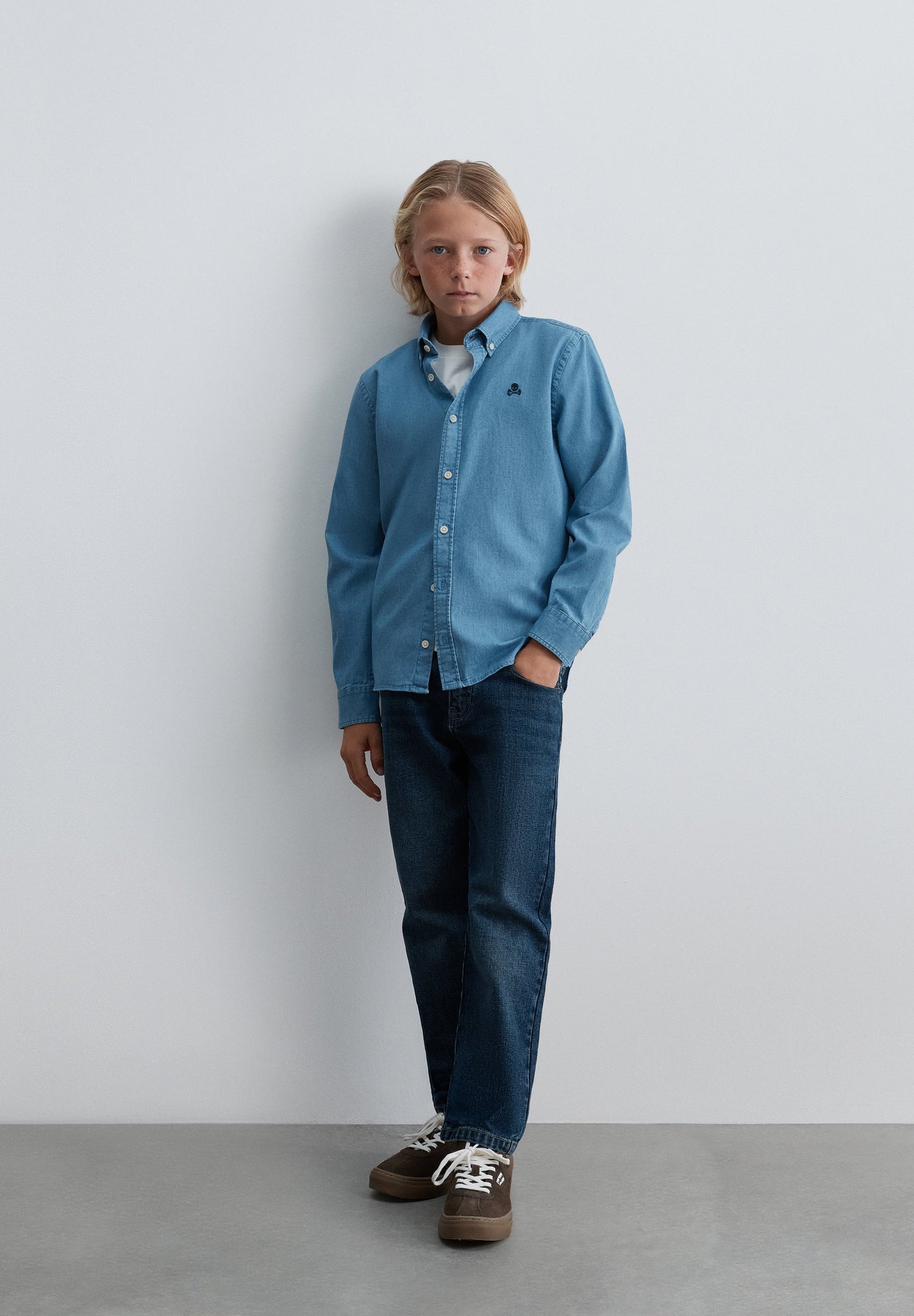 CAMICIA IN DENIM LEGGERA RICAMO