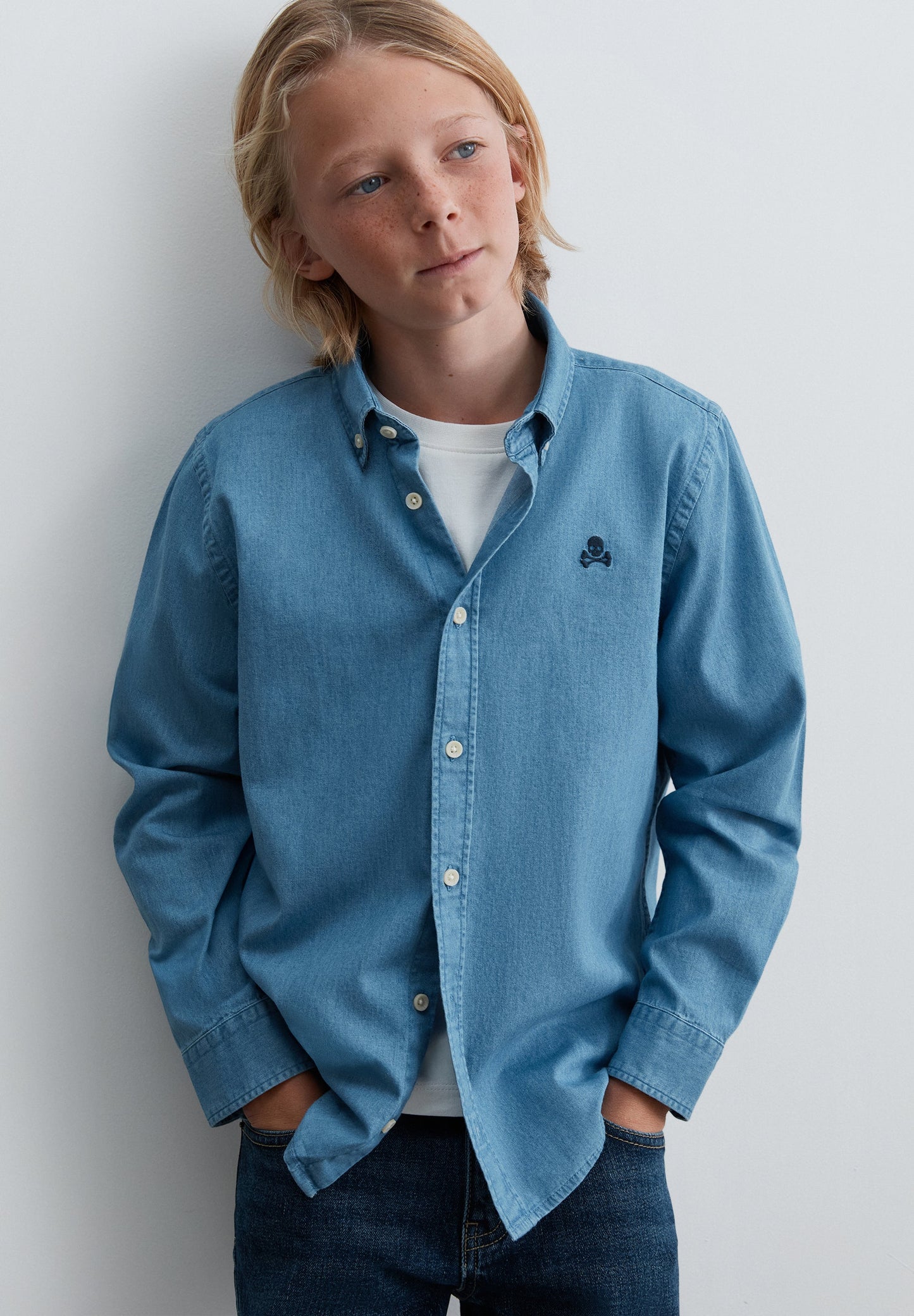 CAMICIA IN DENIM LEGGERA RICAMO