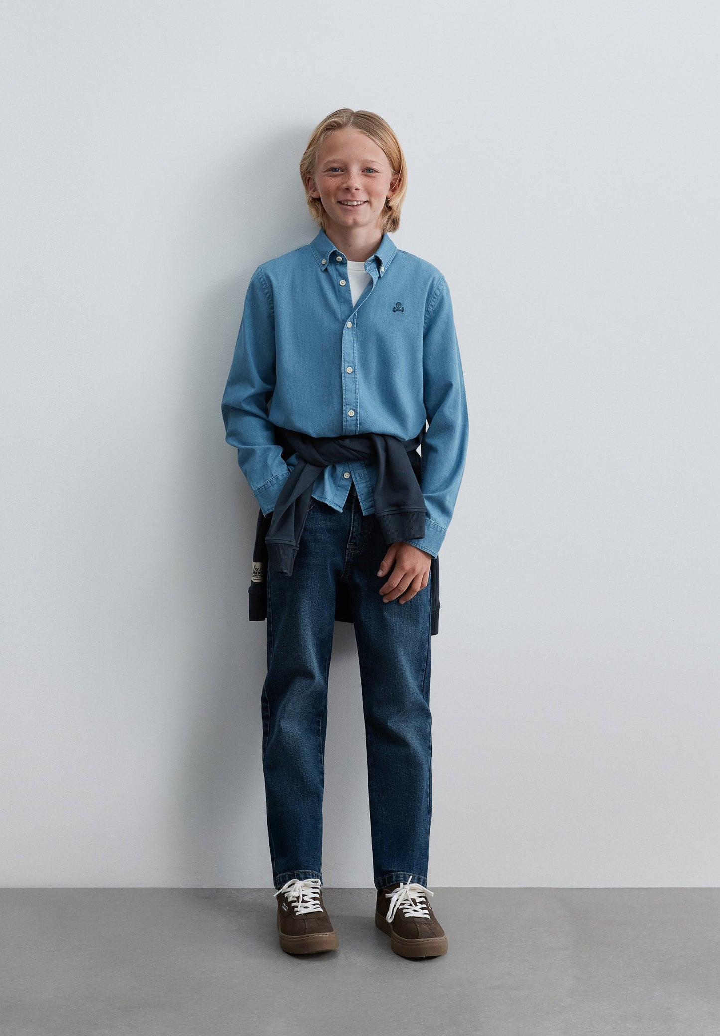 CAMICIA IN DENIM LEGGERA RICAMO