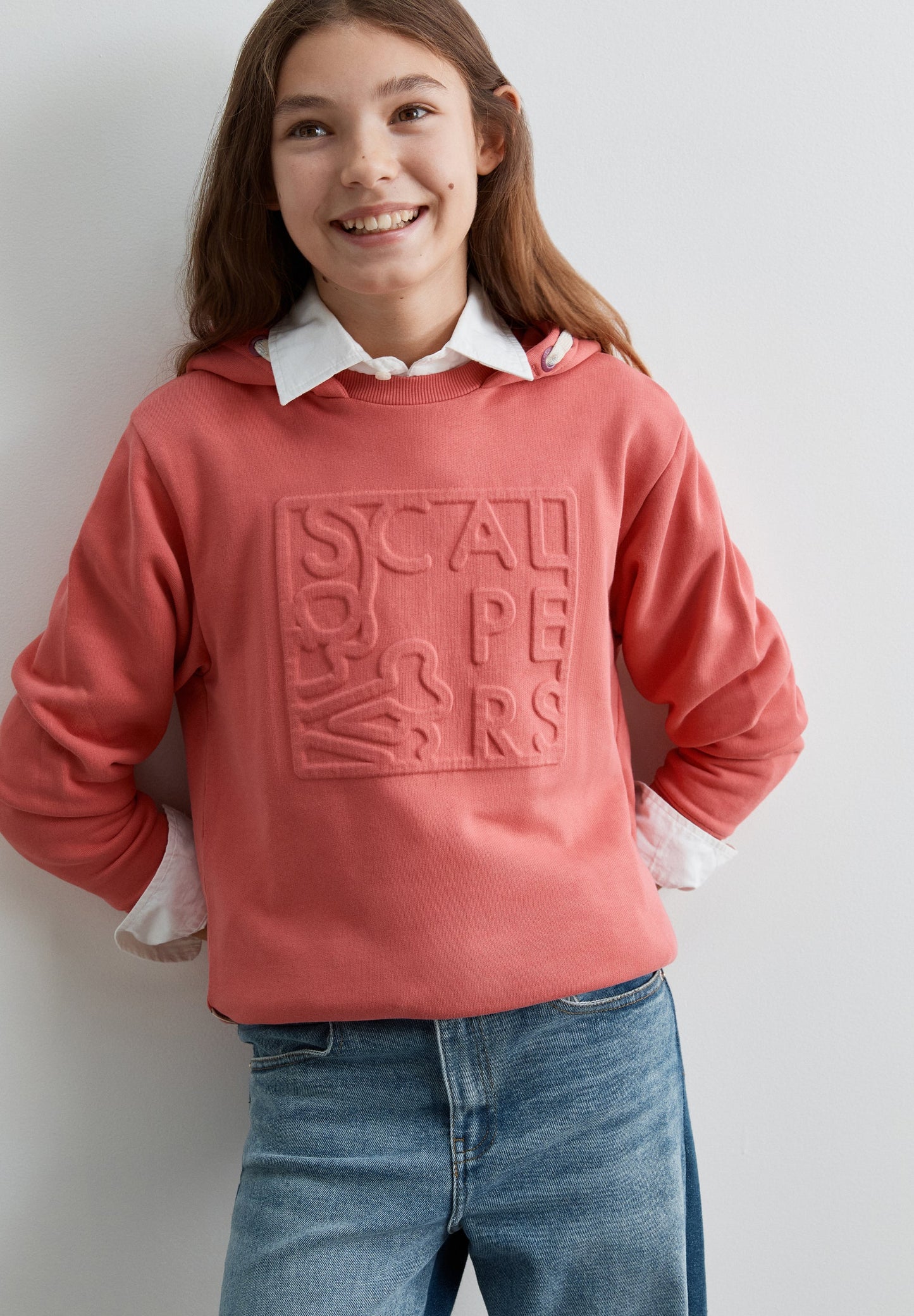 HOODIE WITH EMBOSSED DETAILING