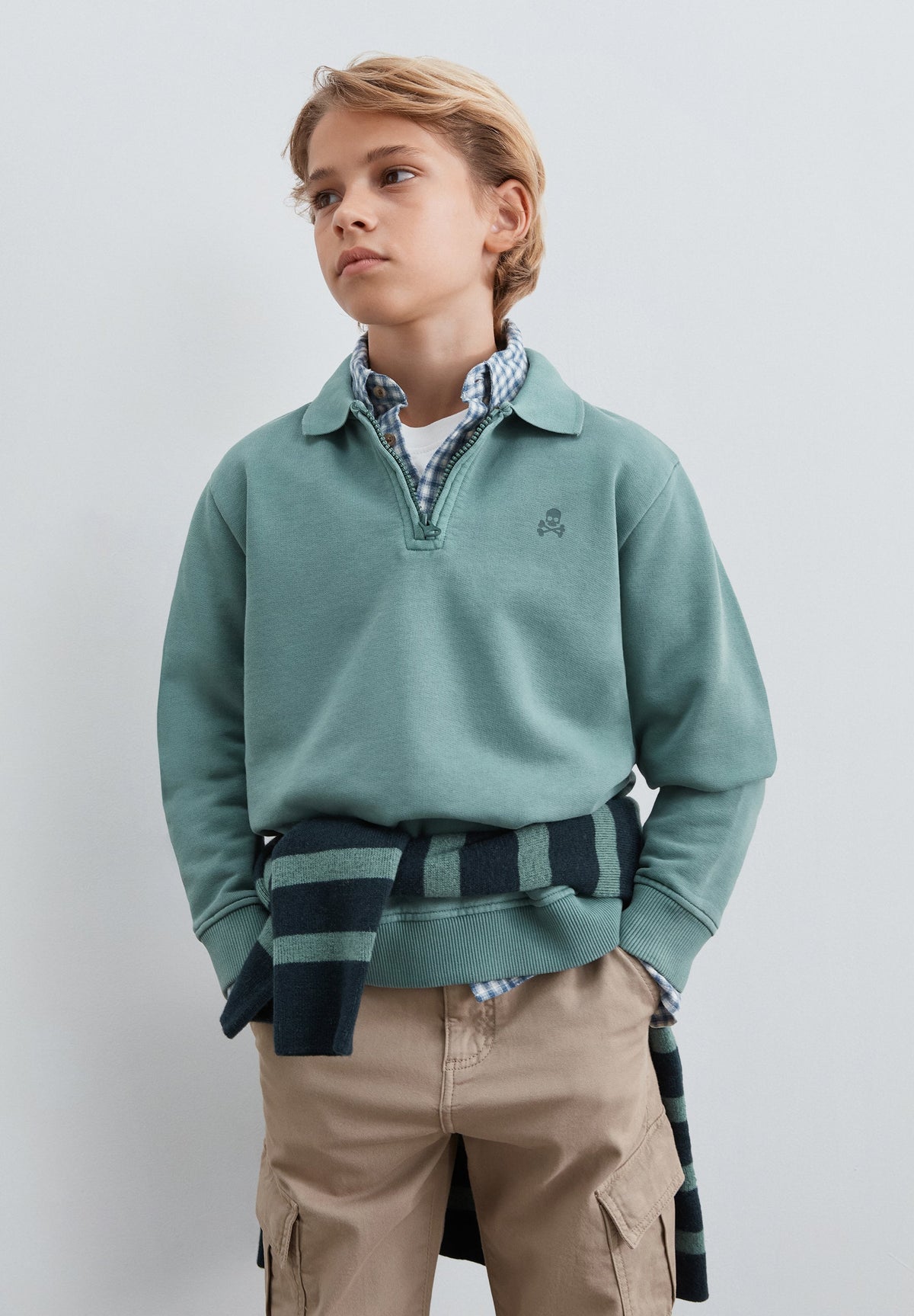 HALF-ZIP SWEATSHIRT WITH BACK PRINT