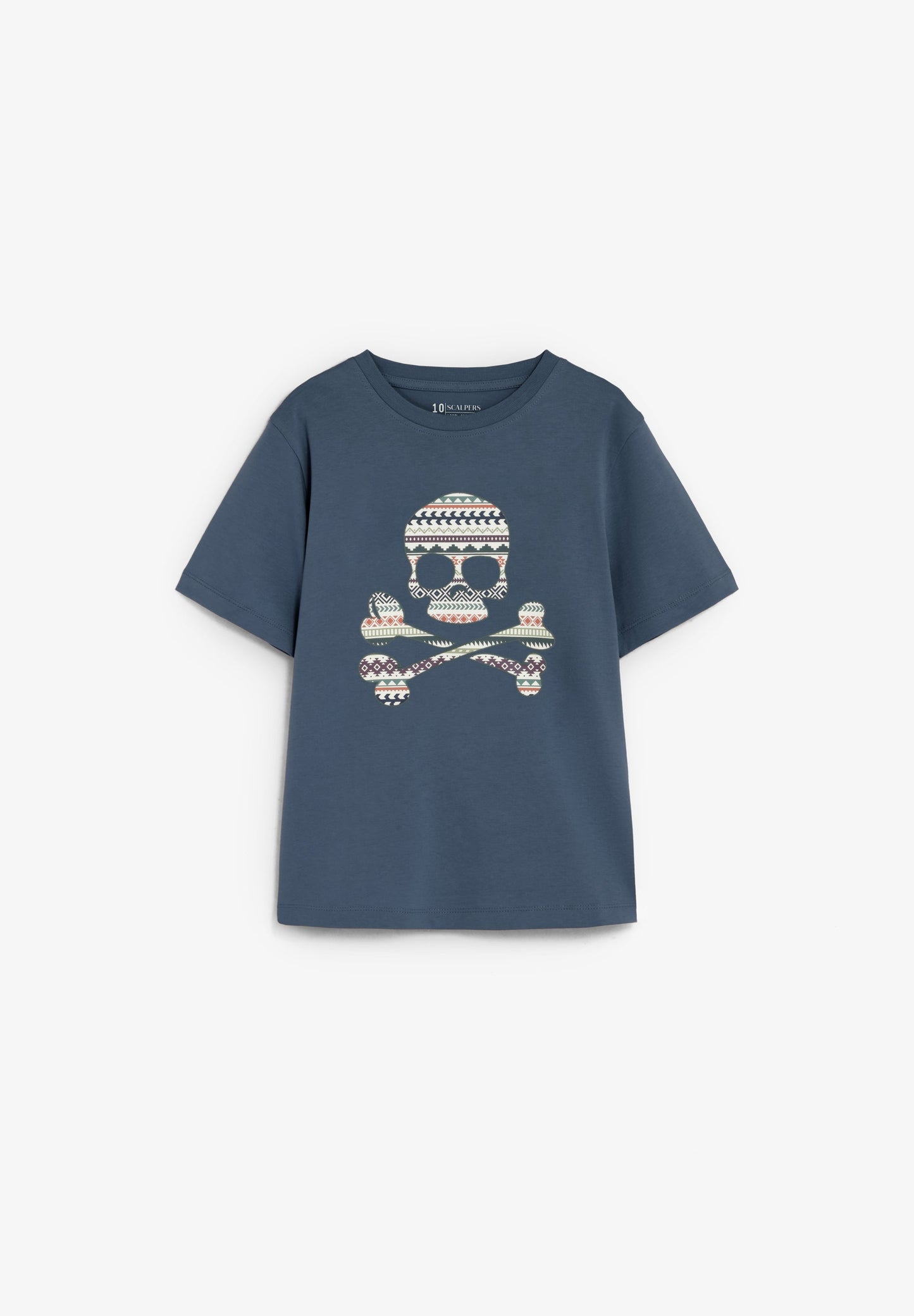 T-SHIRT MIT TOTENKOPF-PRINT
