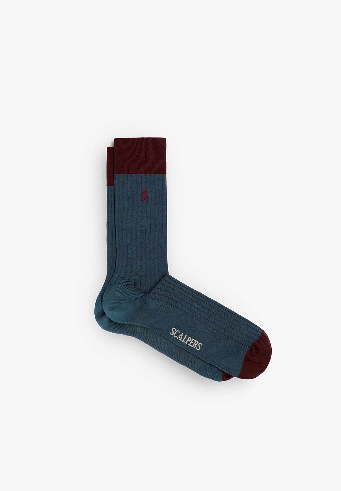 ZWEIFARBIGE SOCKEN MIT RIPPENSTRICK