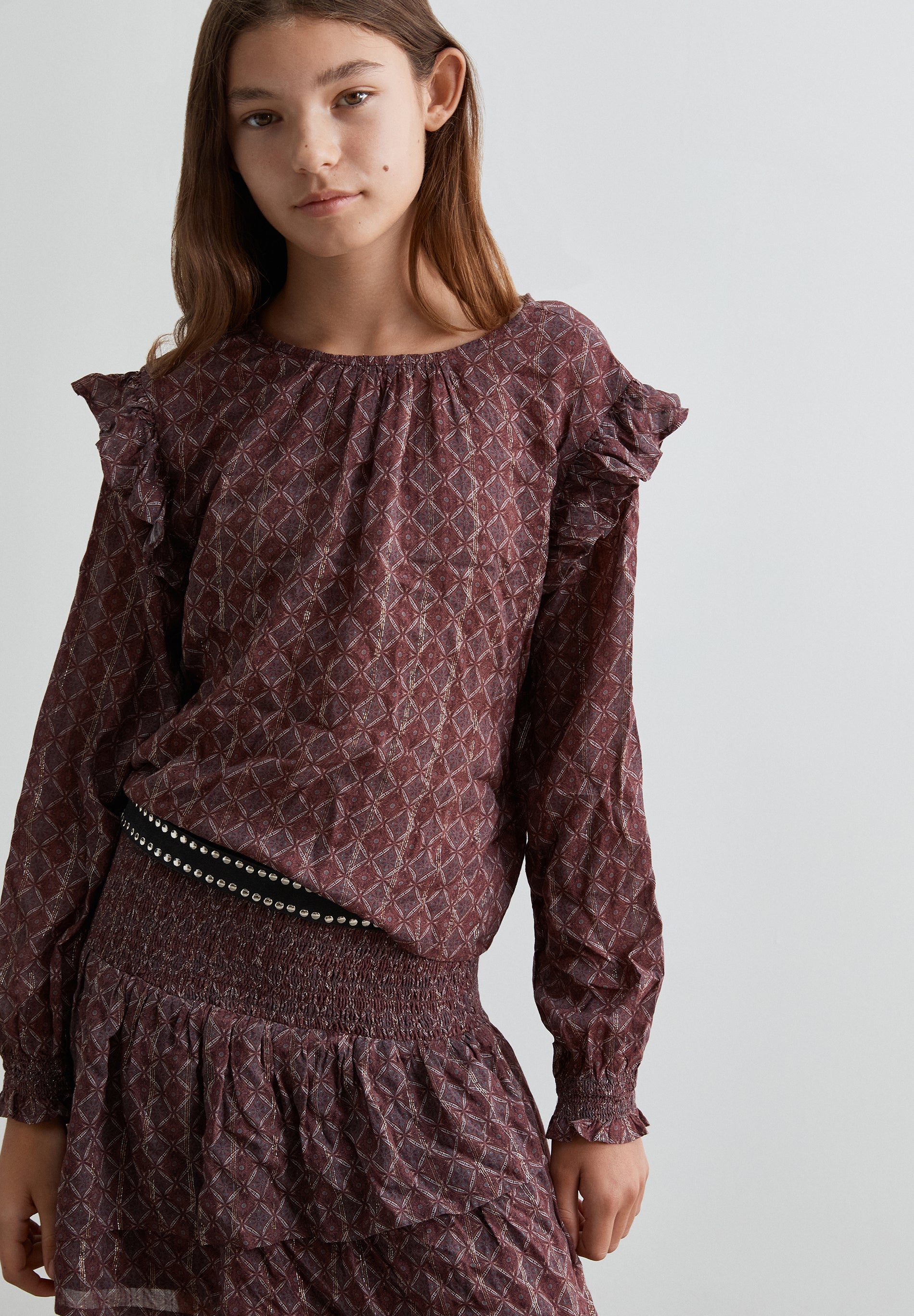 BLUSE MIT GEOMETRISCHEM PRINT