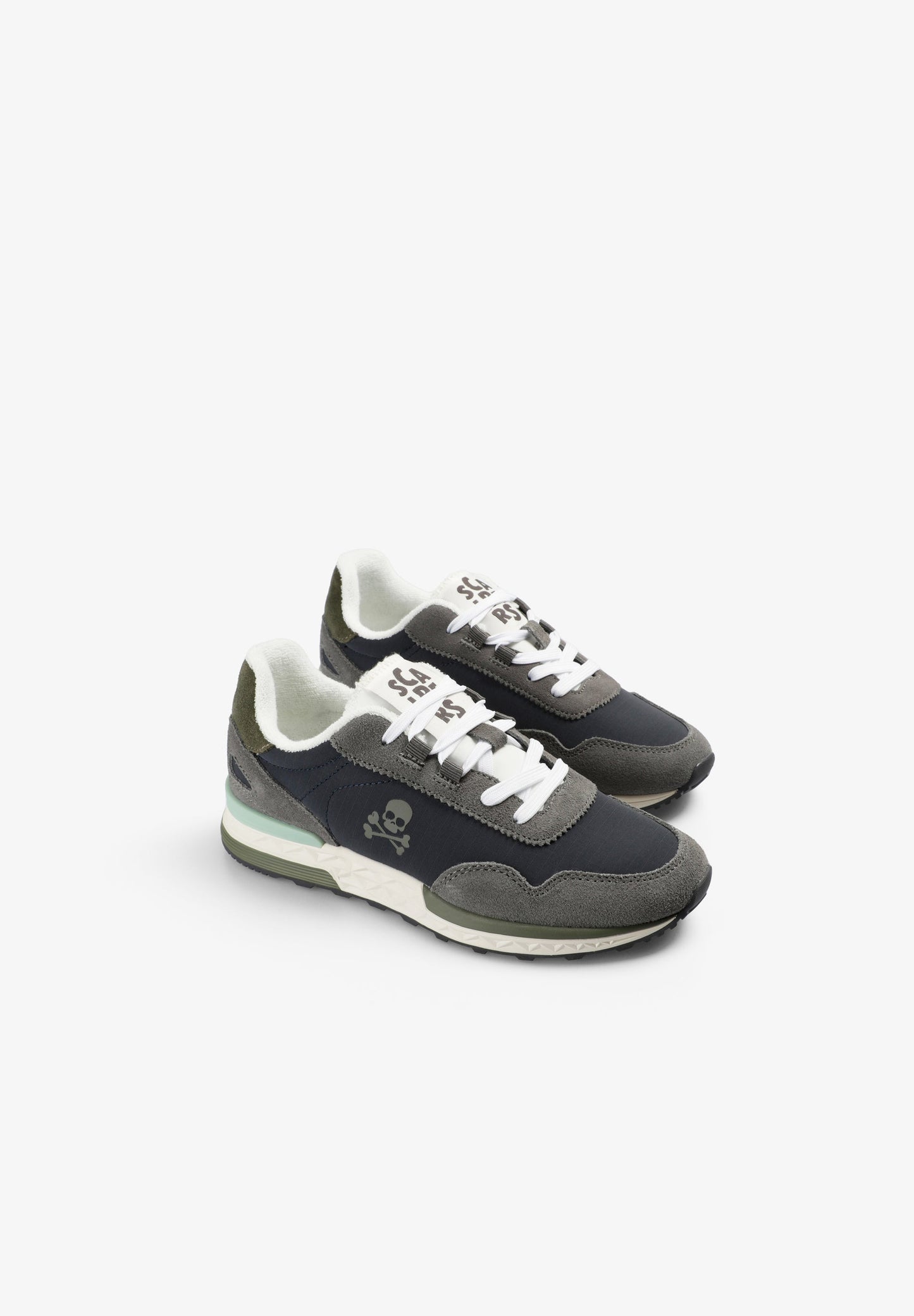SKULL SPLIT SUEDE SNEAKERS