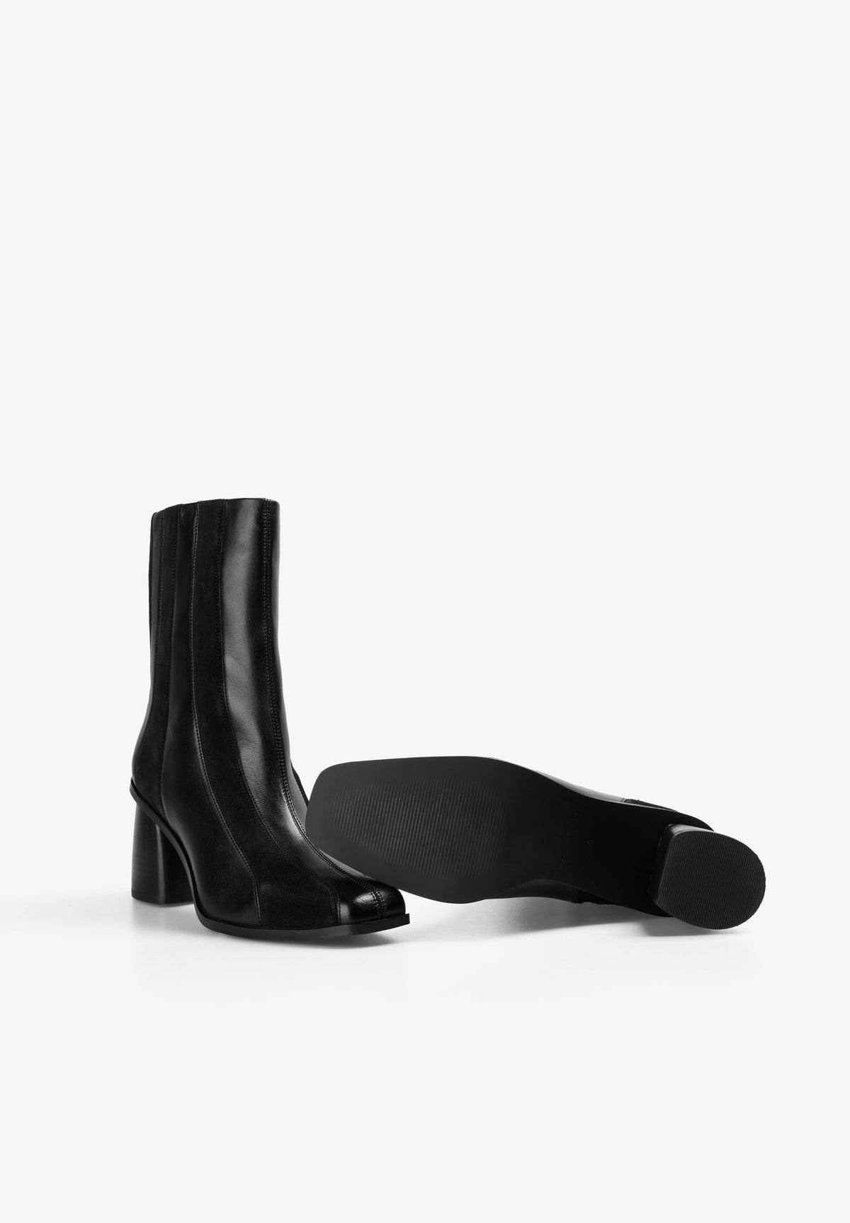 STRIPE PRINT HIGH-HEEL BOOTS