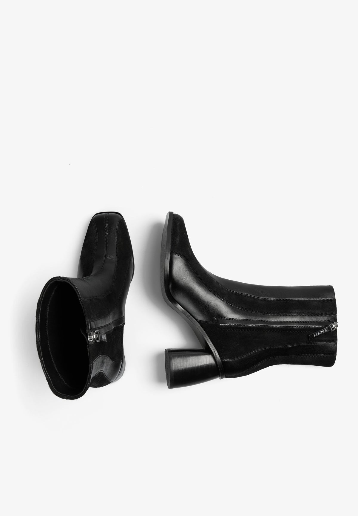 STRIPE PRINT HIGH-HEEL BOOTS