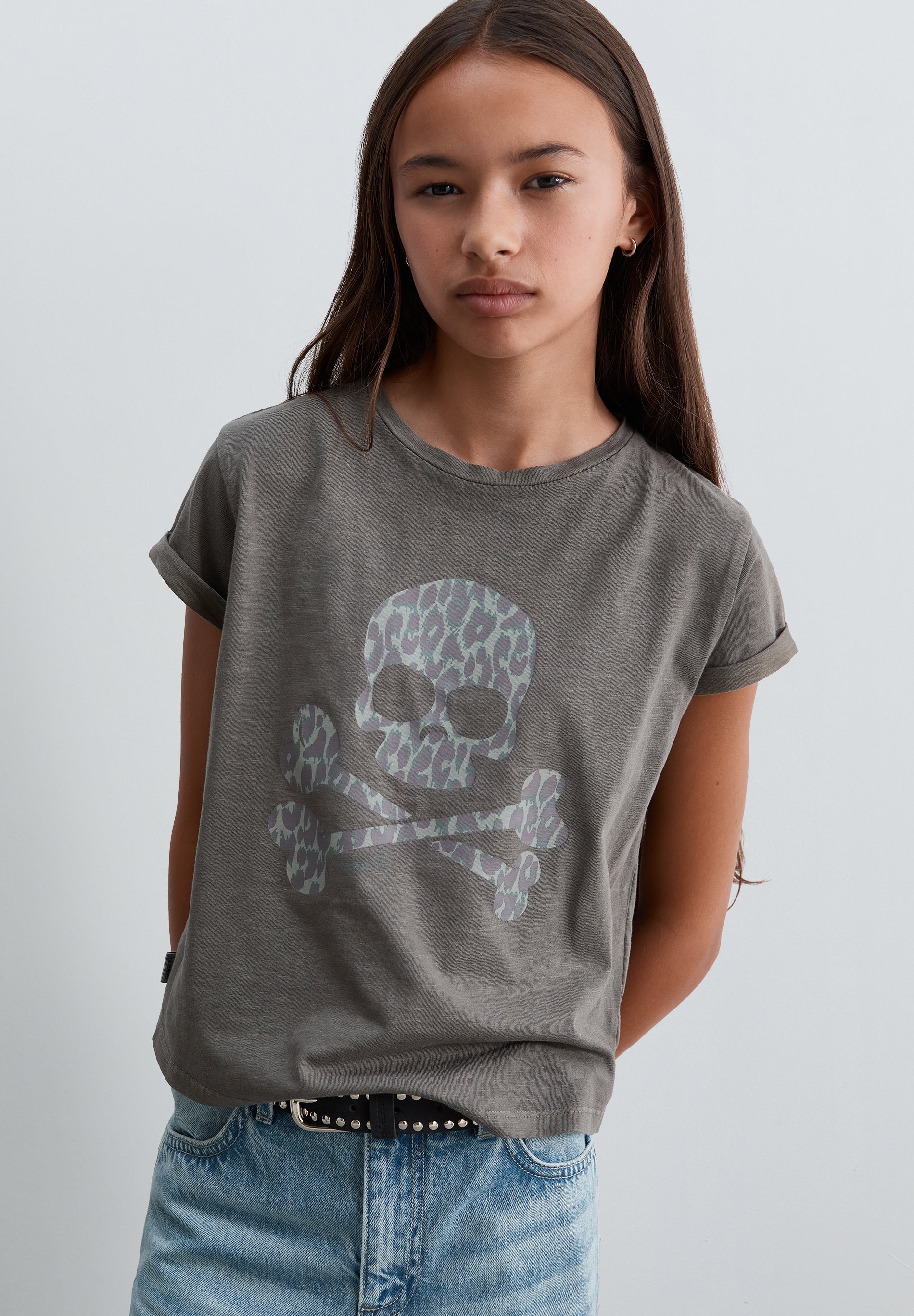 T-SHIRT TÊTE DE MORT IMPRIMÉ ANIMAL