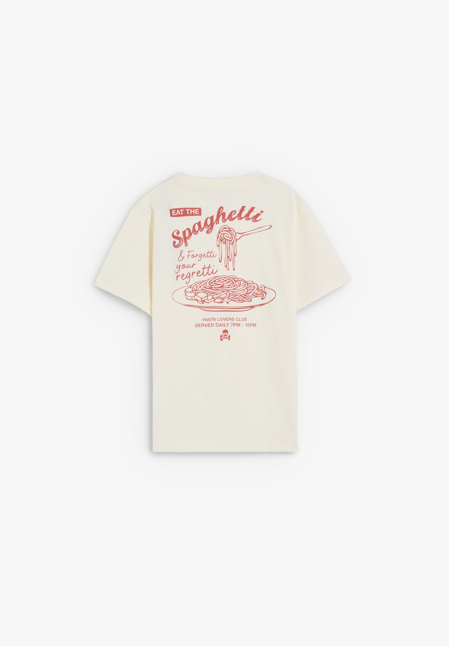 T-SHIRT MIT SPAGHETTI-PRINT