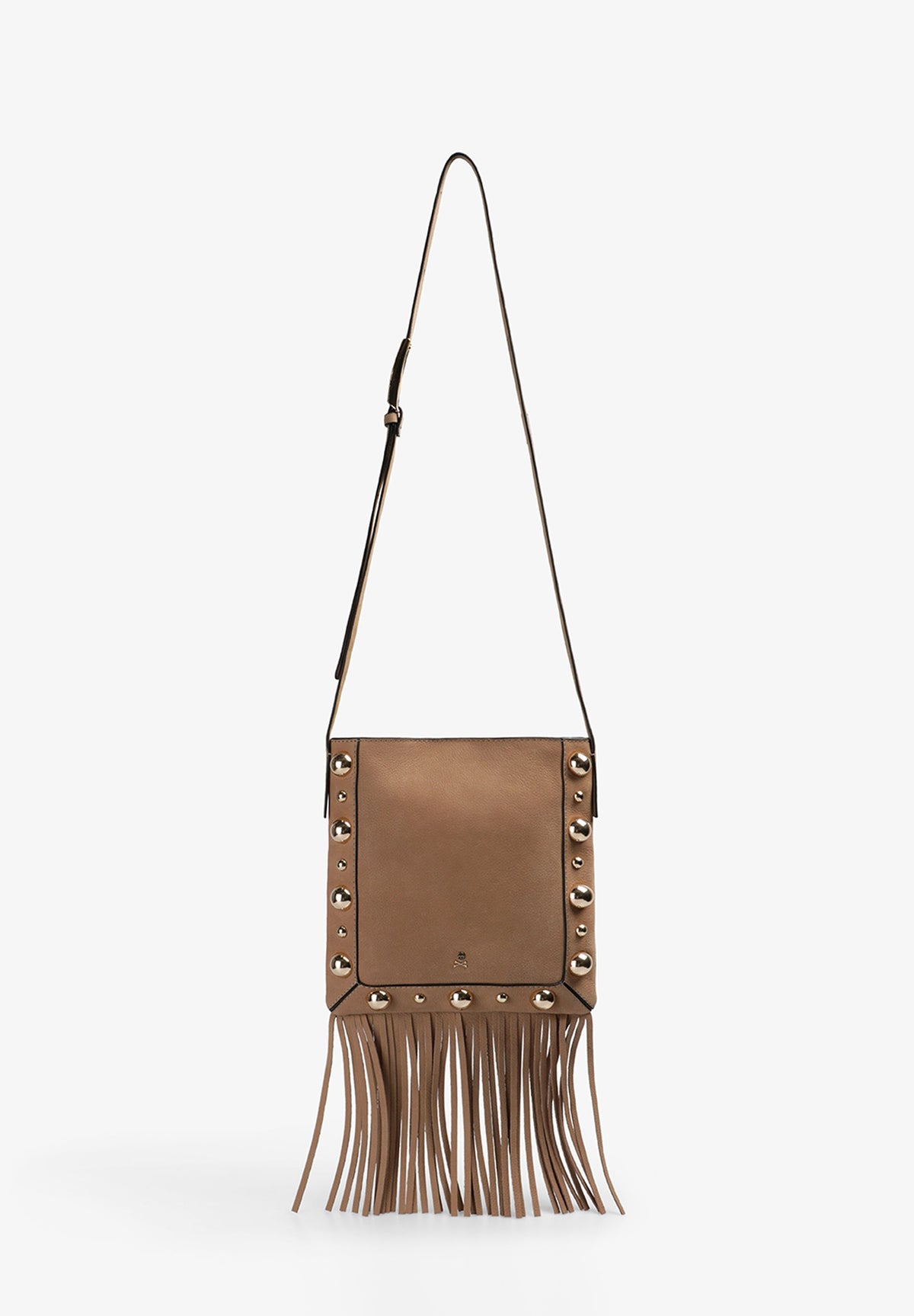 SCBISTUDS FRINGES LEATHER BAG