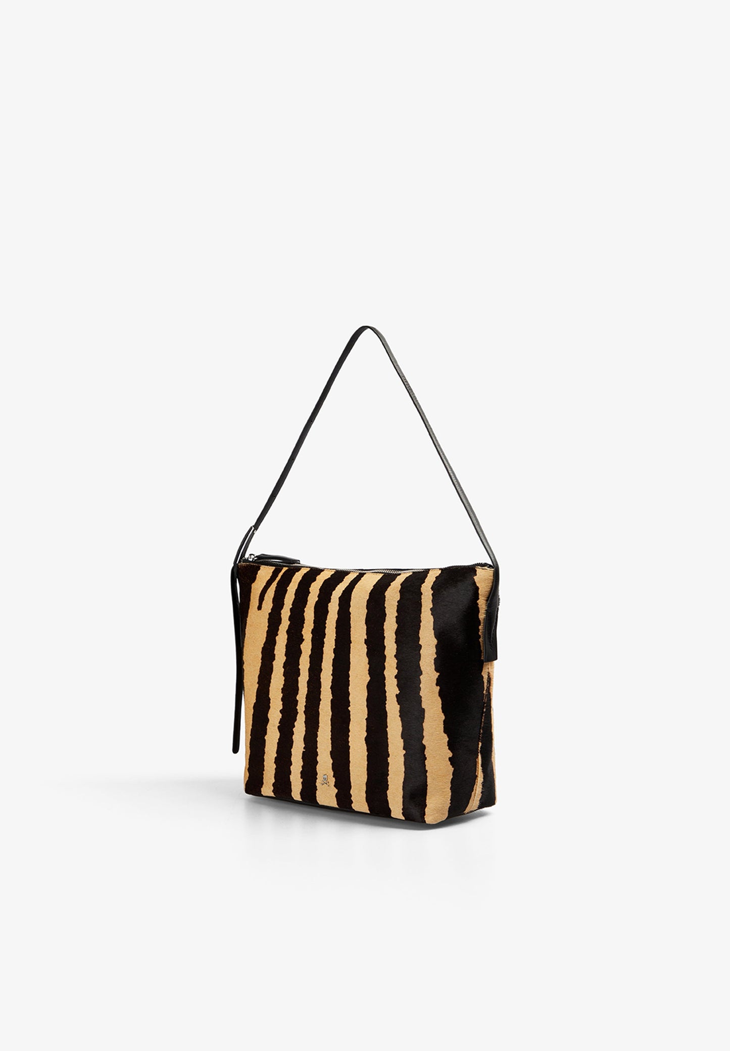 LEATHER SHOULDER BAG WITH HANDLE DETAILS