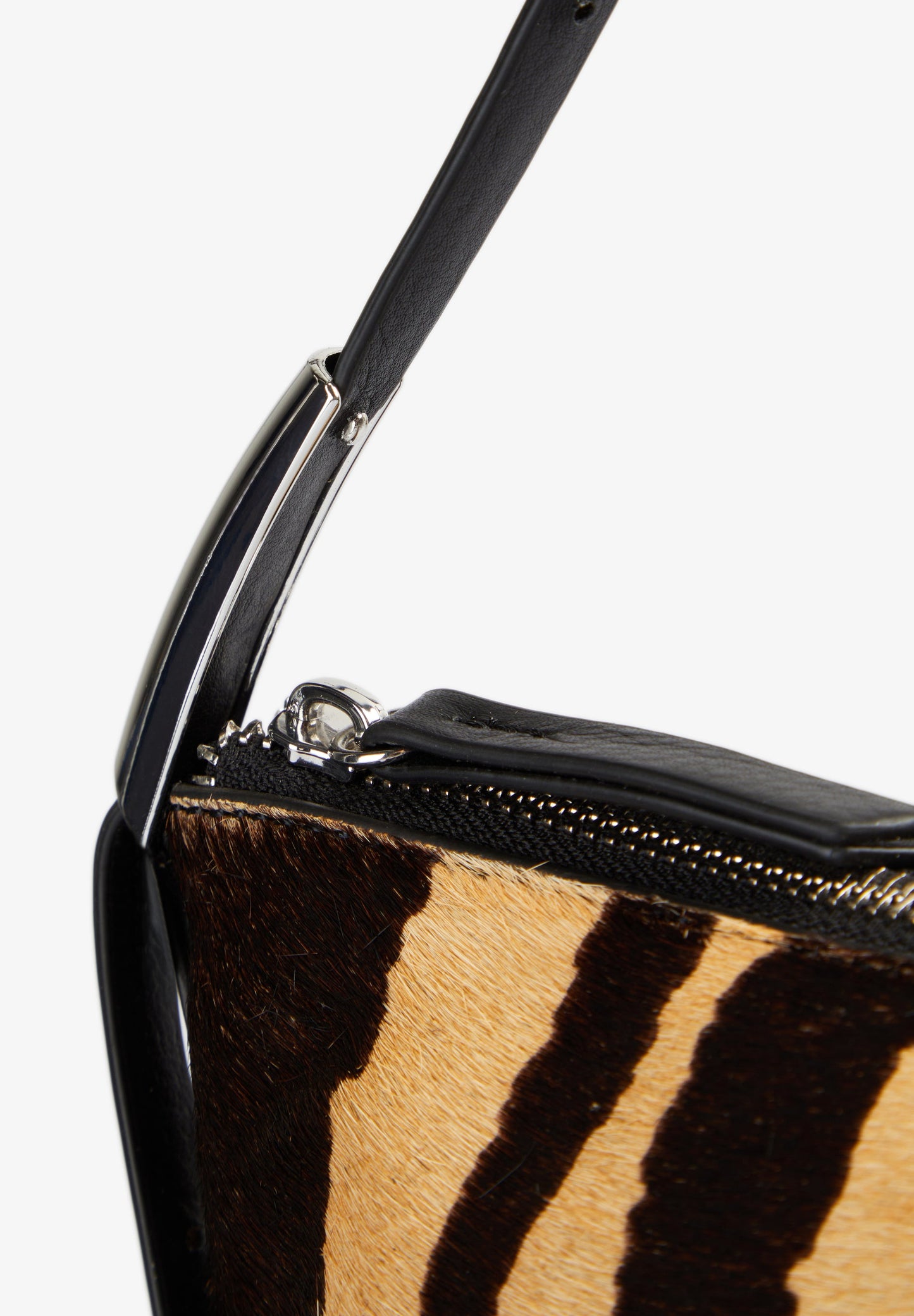 LEATHER SHOULDER BAG WITH HANDLE DETAILS