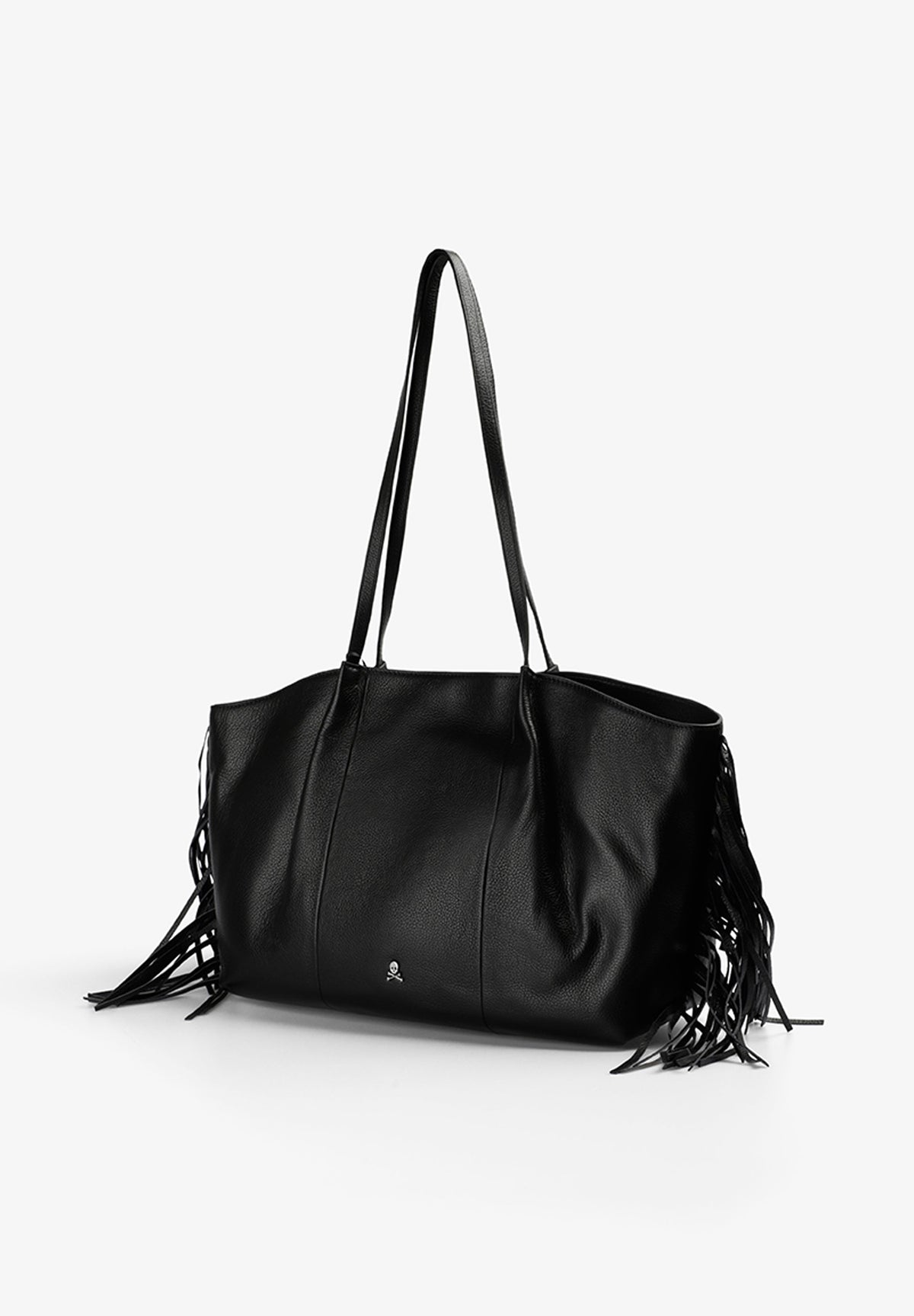 LEATHER TOTE BAG WITH FRINGING