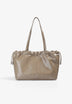 MEDIUM FAUX LEATHER BAG WITH RUCHED CLOSURE