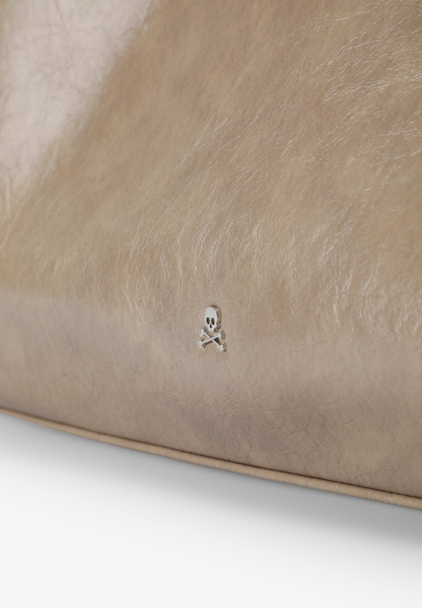 MEDIUM FAUX LEATHER BAG WITH RUCHED CLOSURE