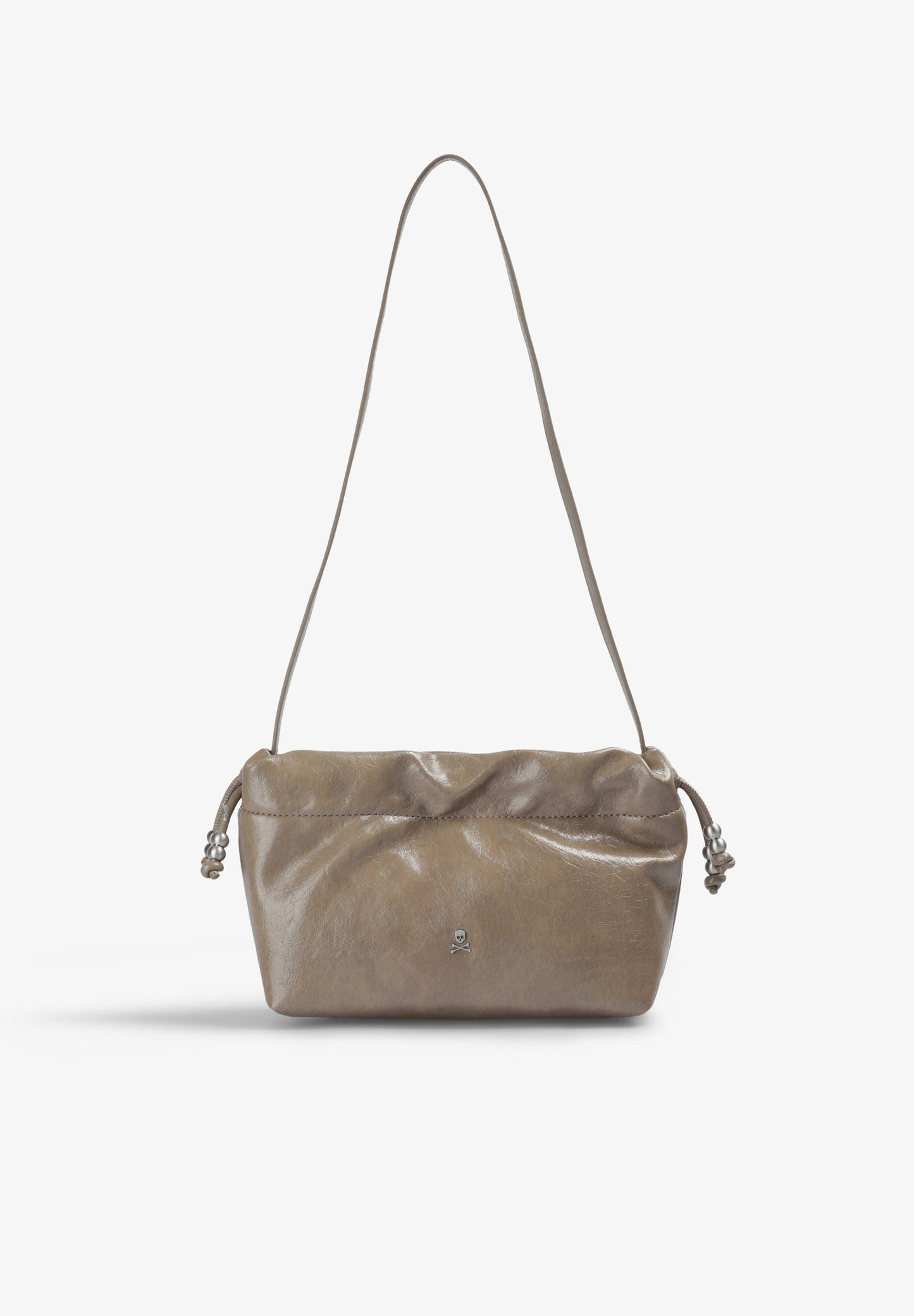 FAUX LEATHER BAG WITH RUCHED CLOSURE