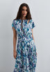 PRINTED MIDI DRESS WITH TIE BELT