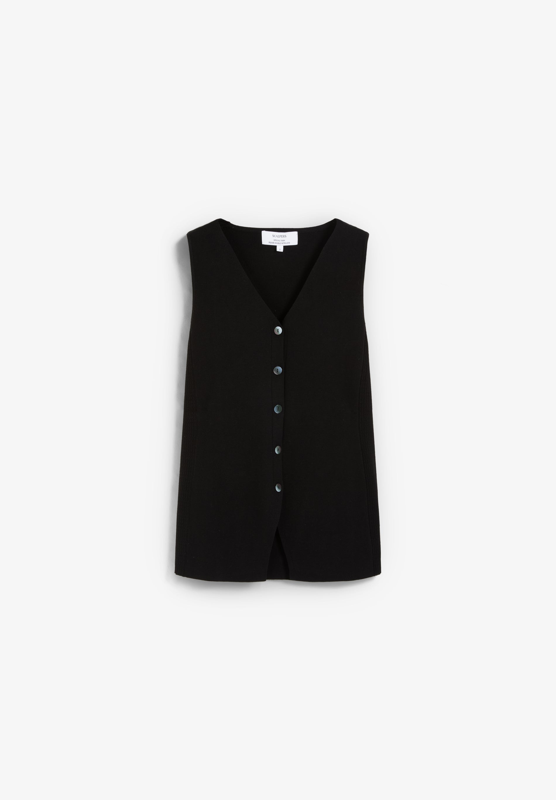VESTE SANS MANCHES MAILLE BOUTONS