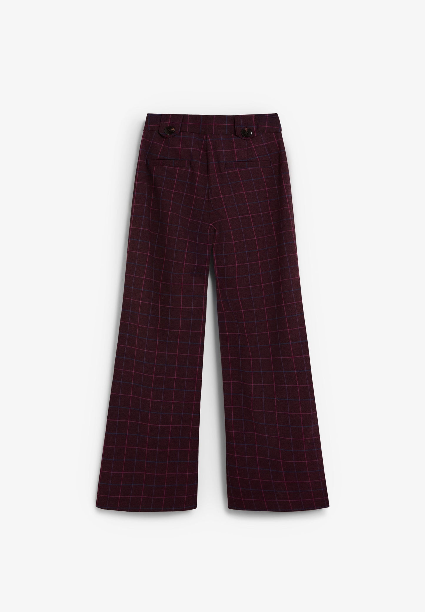 CHECK TROUSERS WITH BUTTON DETAIL
