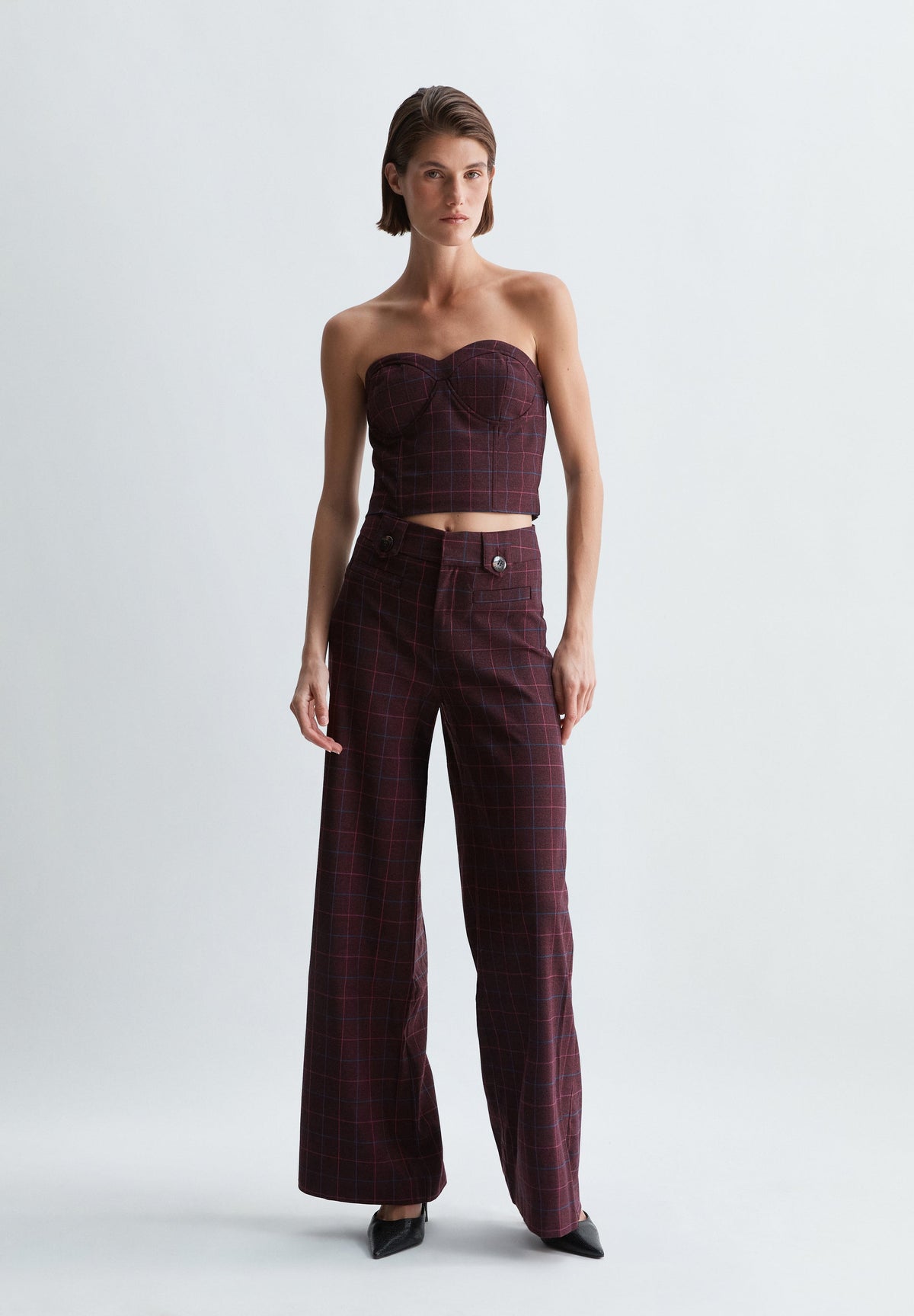 TOP CARREAUX DÉCOLLETÉ BUSTIER