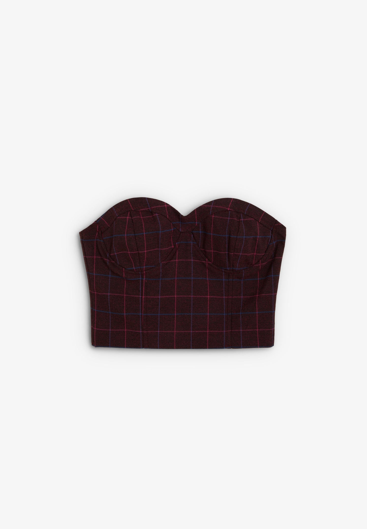 CHECKED STRAPLESS TOP