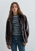 HIGH-NECKED JACKET WITH A PATENT-LEATHER FINISH