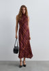 VESTITO CON COLLO HALTER STAMPATO